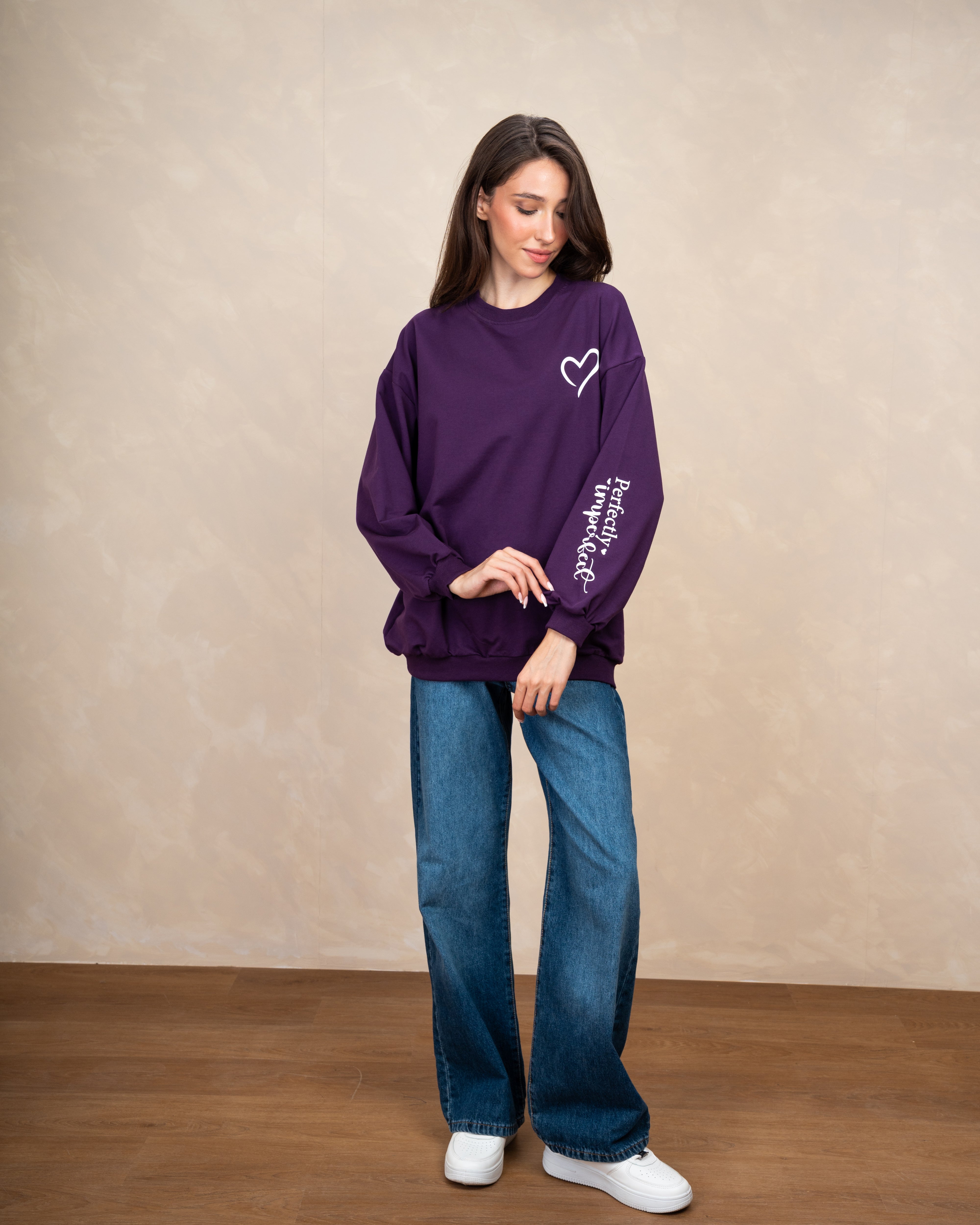 Heart Chest Print Sweatshirt