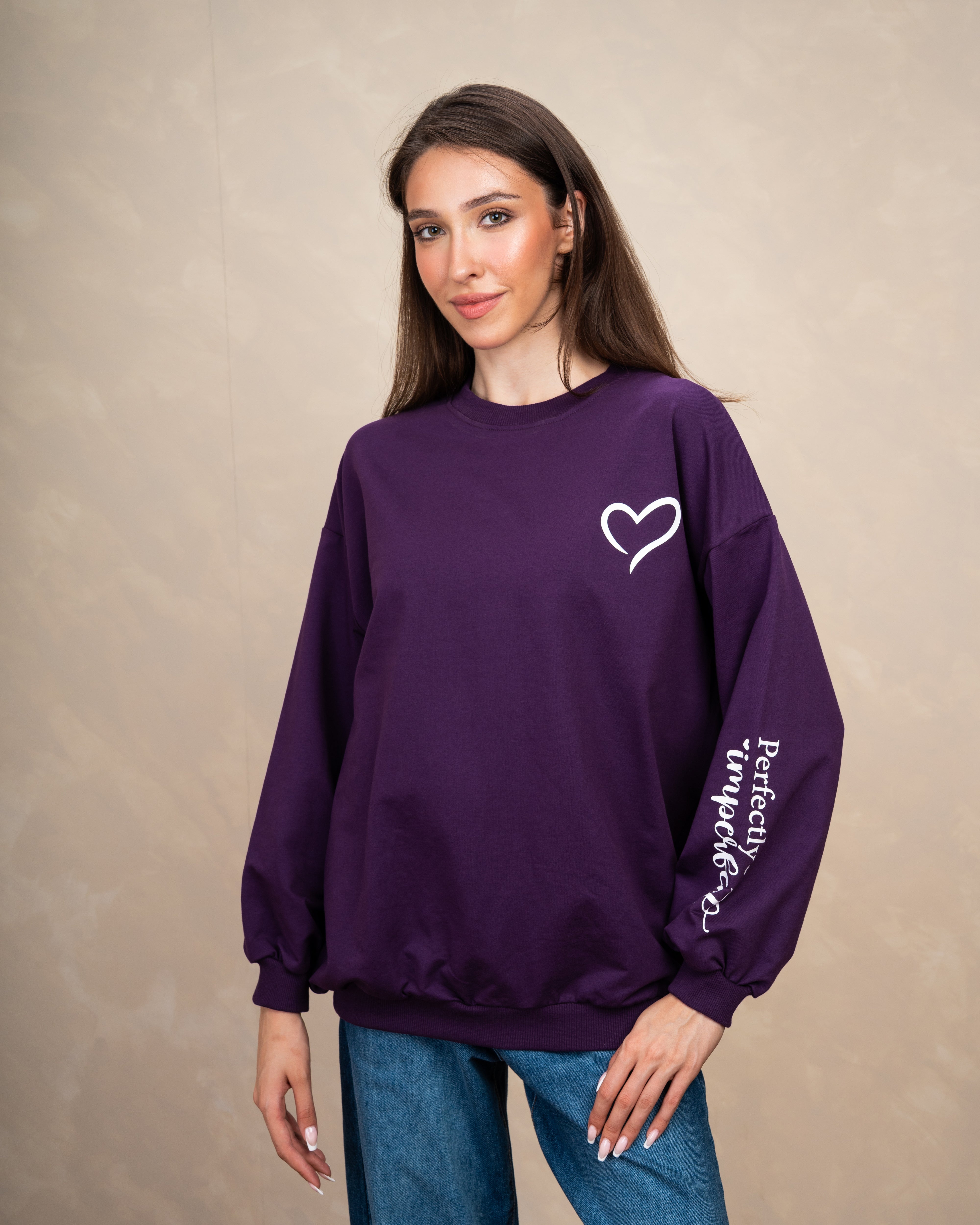 Heart Chest Print Sweatshirt