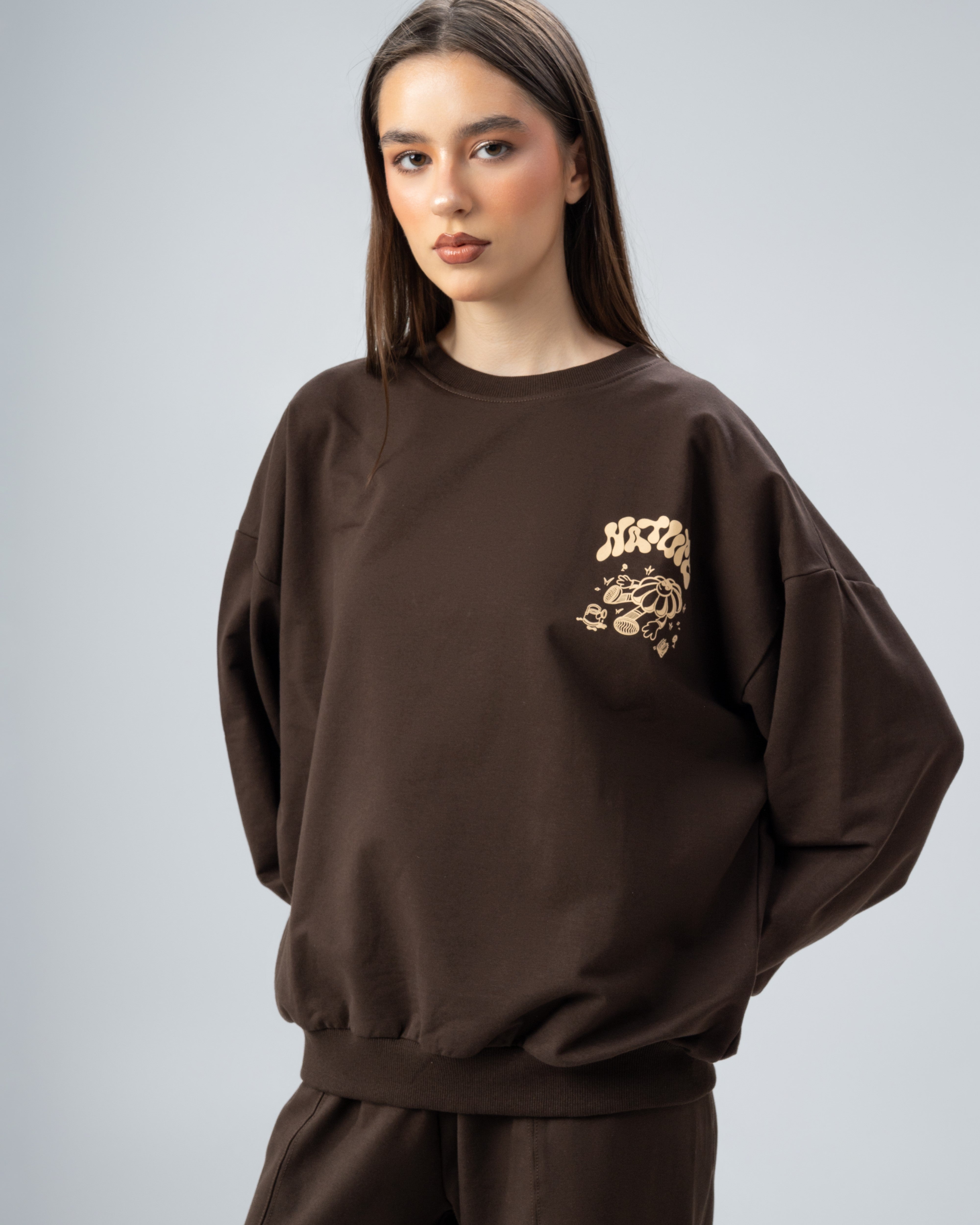 Circular Floral Print Sweatshirt
