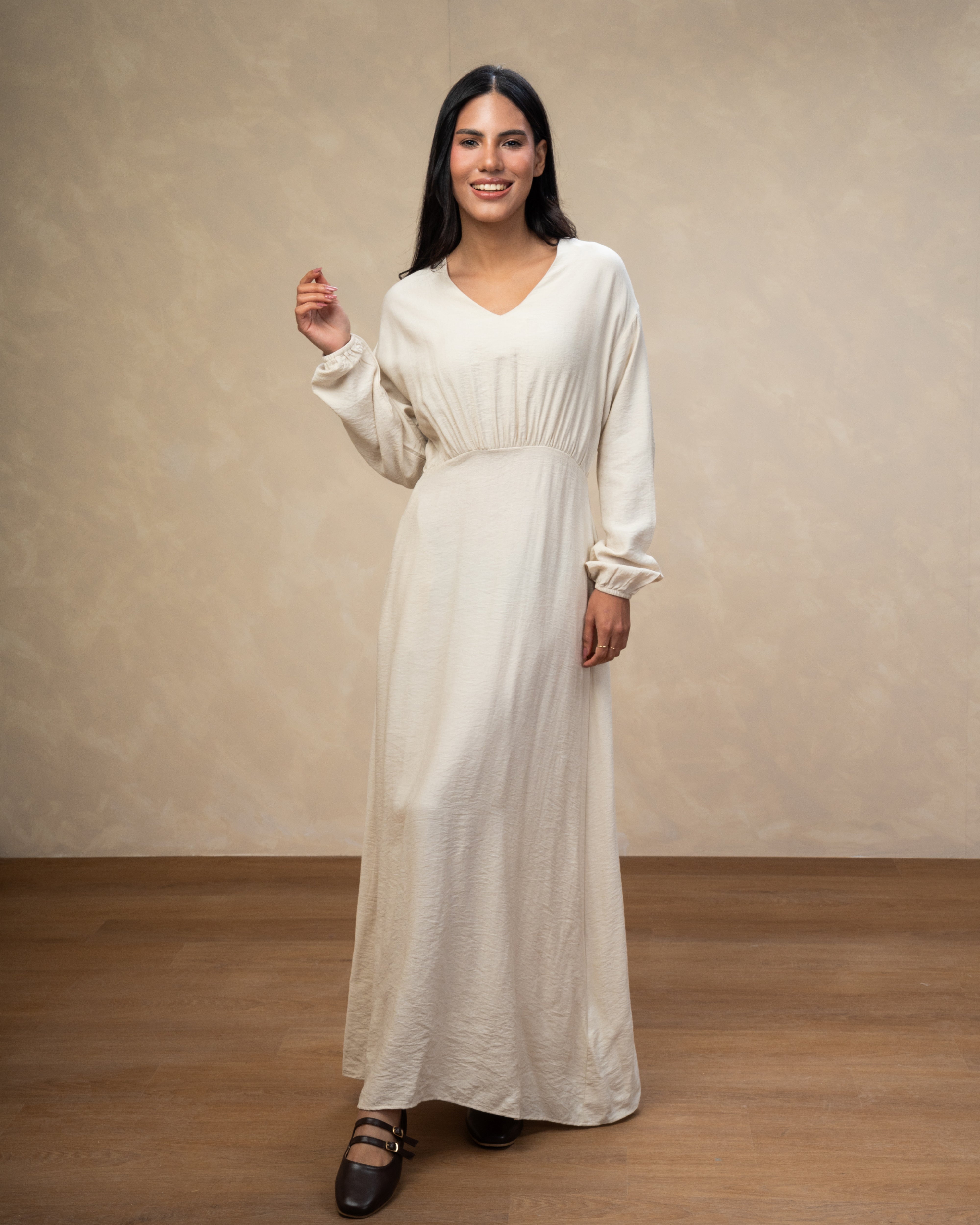 Elegant Long - (V-Neck) Dress