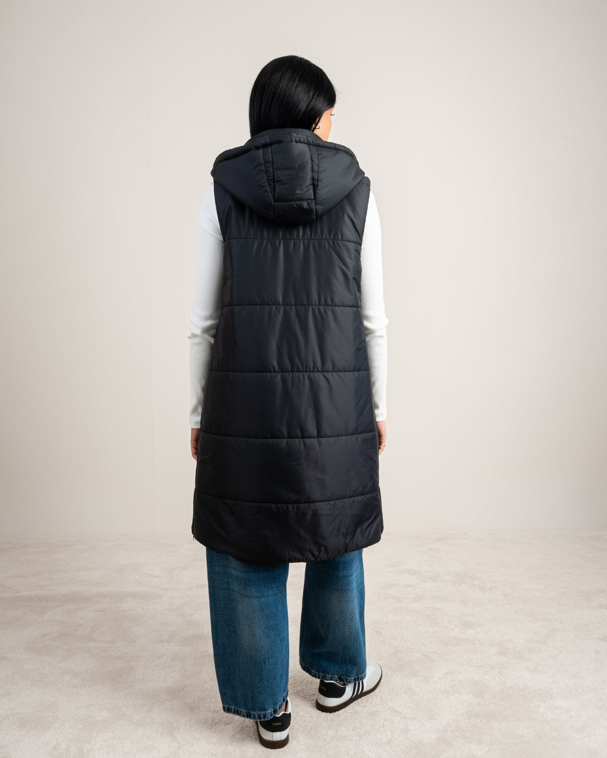 Quilted Hooded - Vest With Zipper