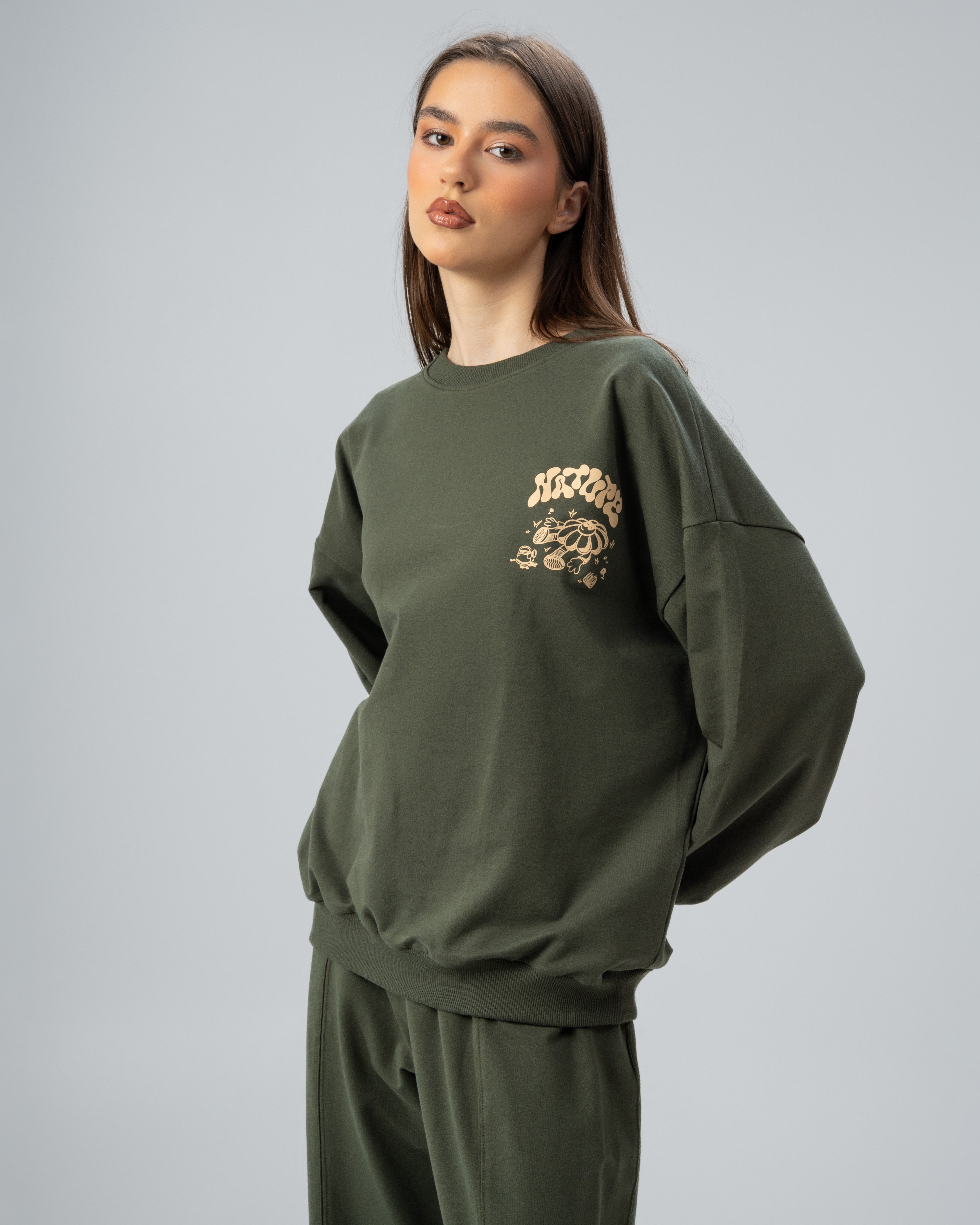 Circular Floral Print Sweatshirt