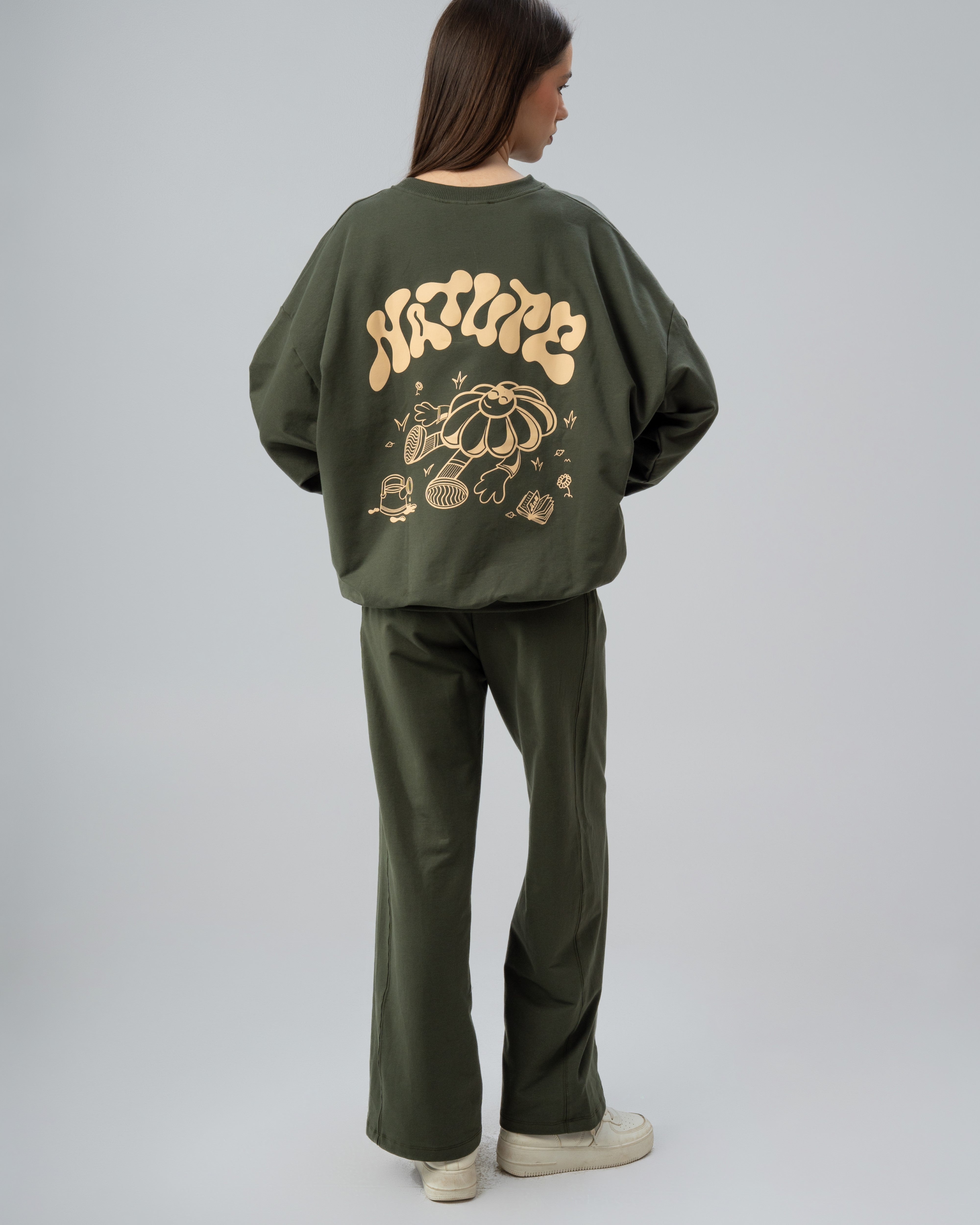 Circular Floral Print Sweatshirt