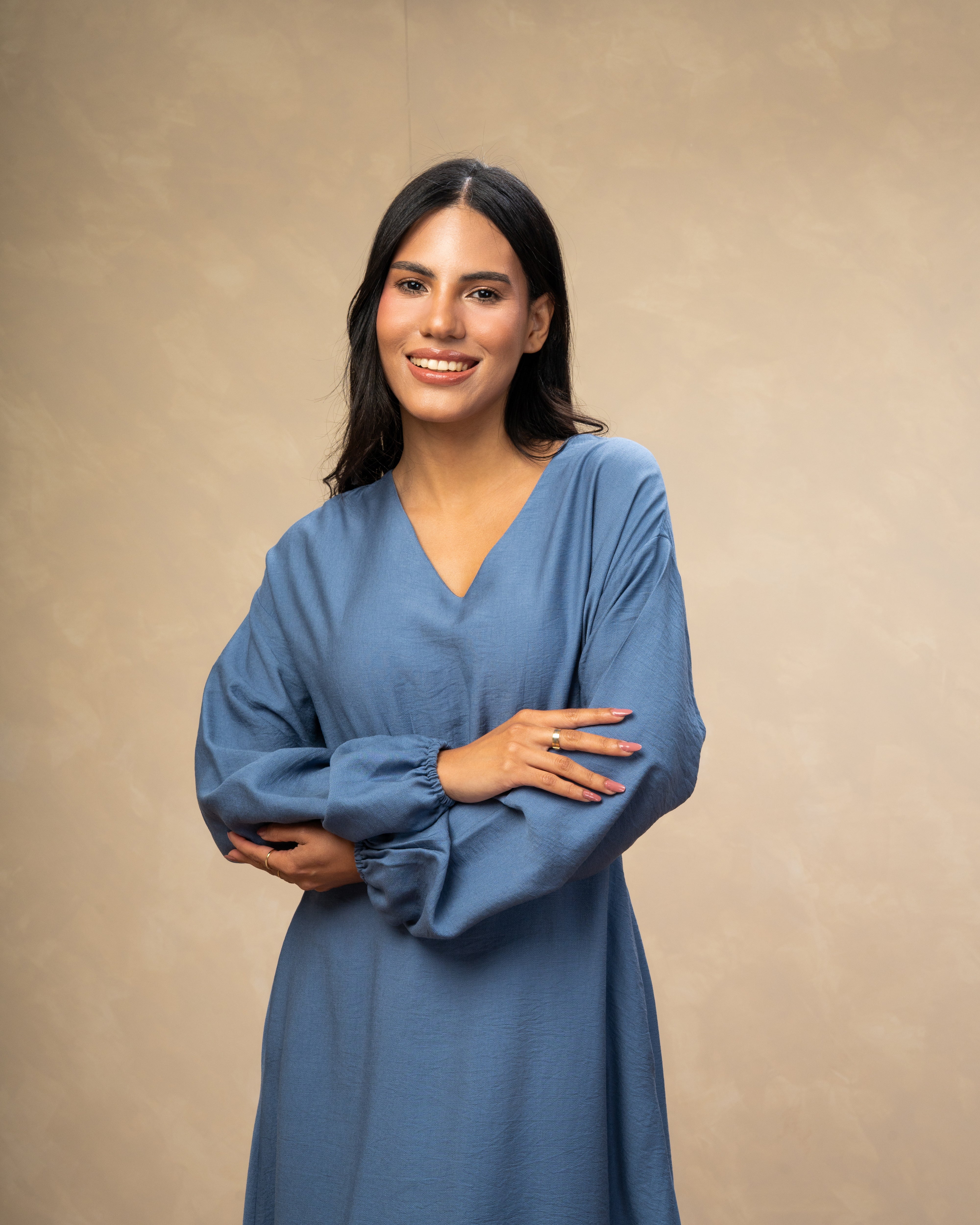 Elegant Long - (V-Neck) Dress