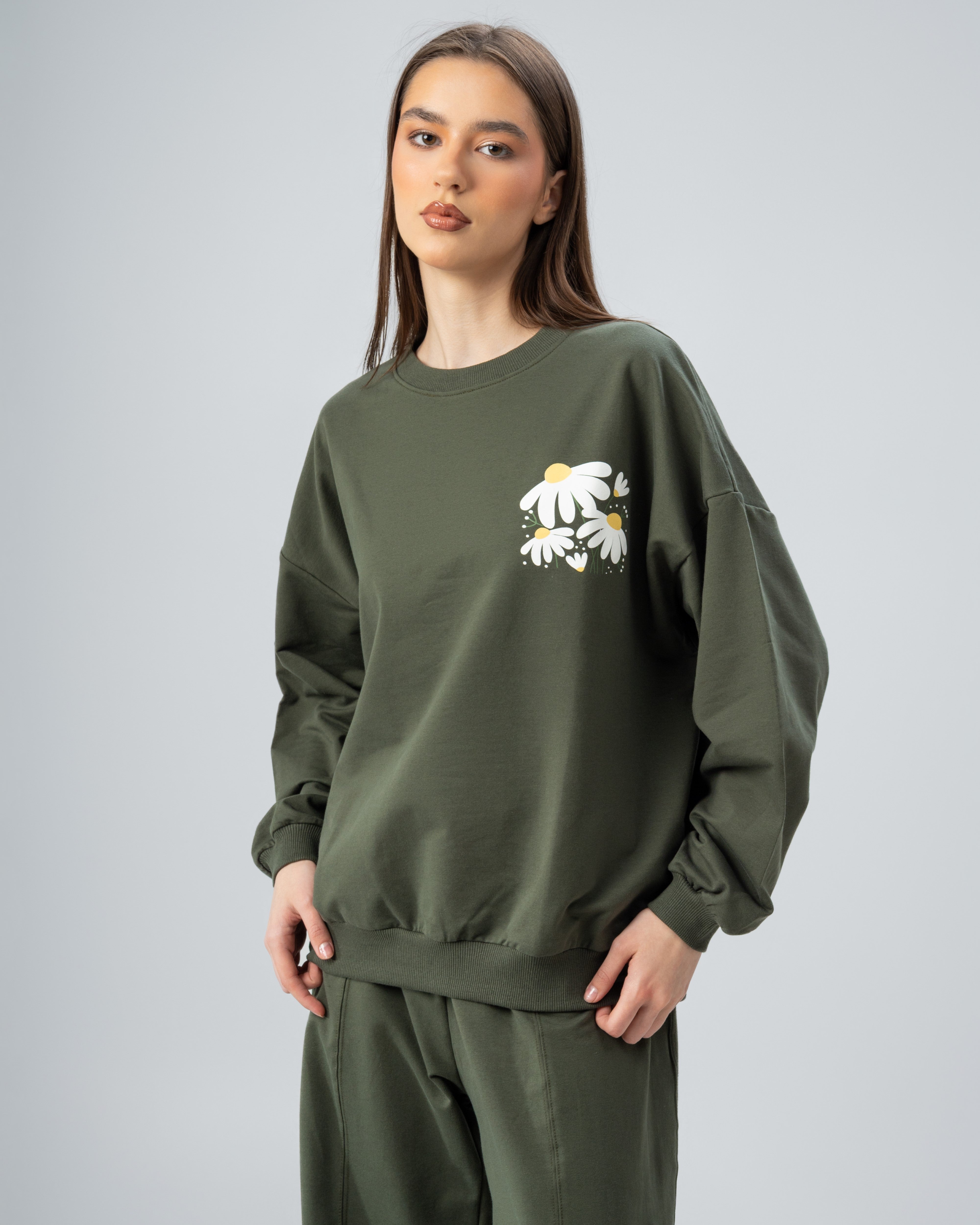 Floral Back Print Sweatshirt