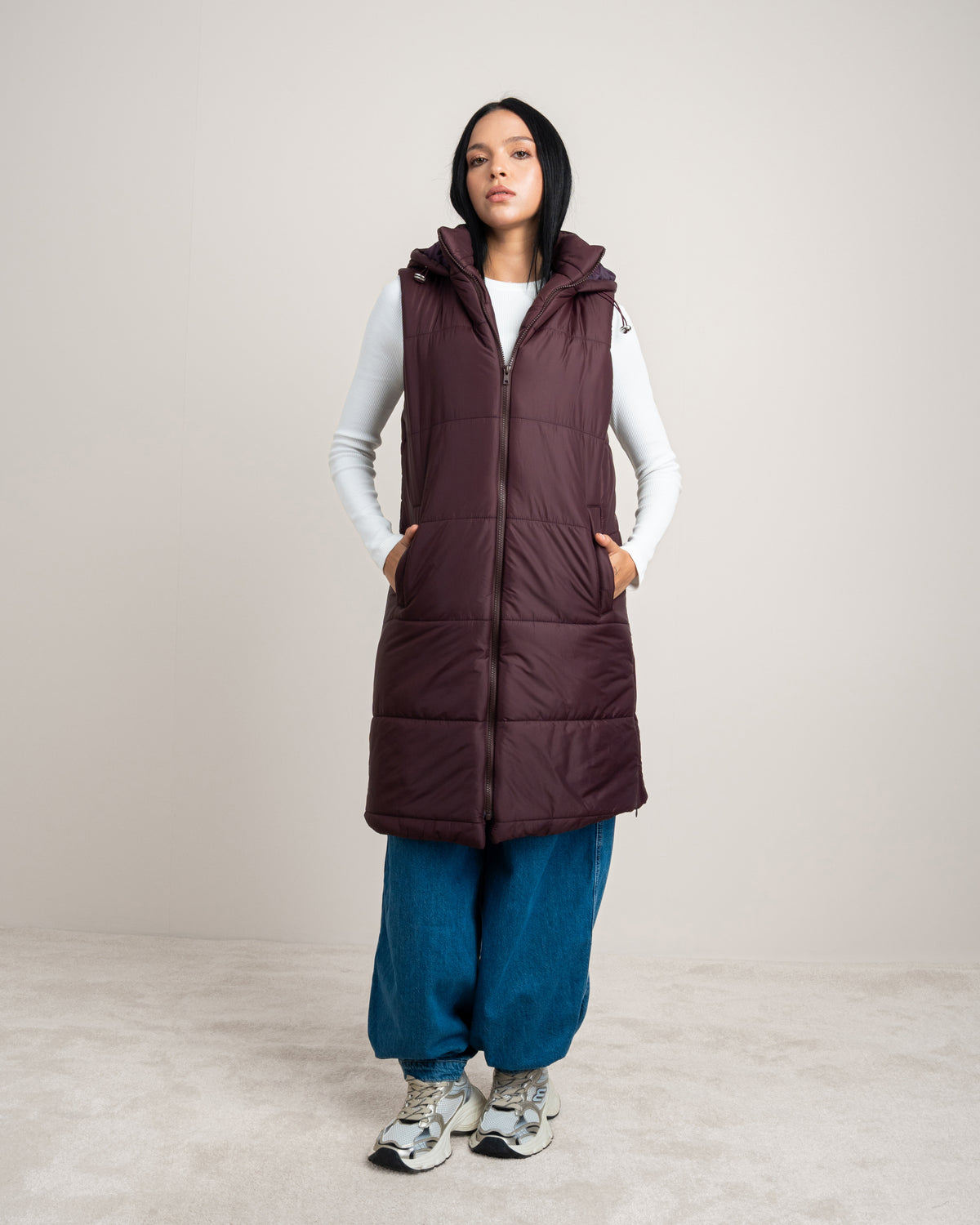 Quilted Hooded - Vest With Zipper