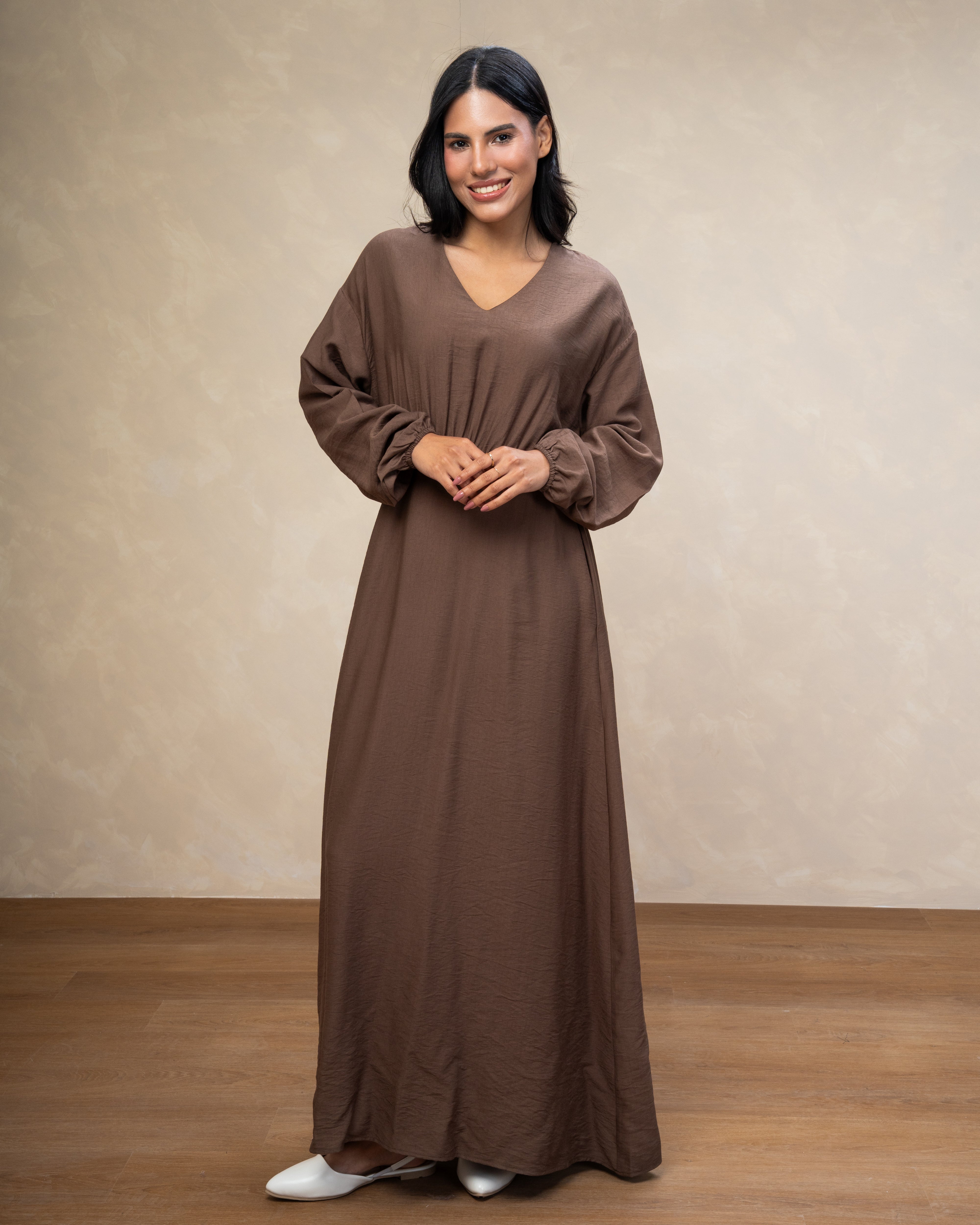 Elegant Long - (V-Neck) Dress