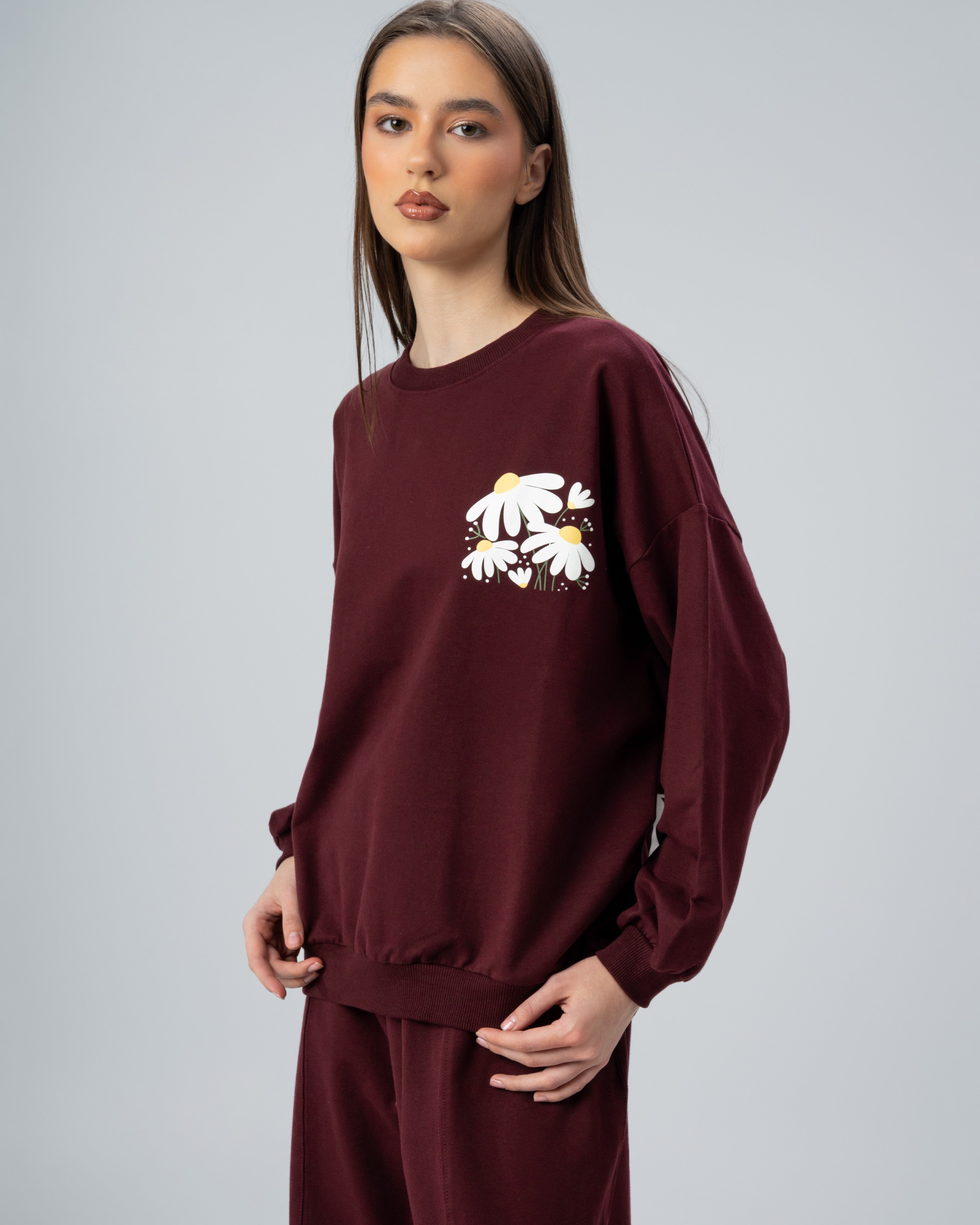 Floral Back Print Sweatshirt