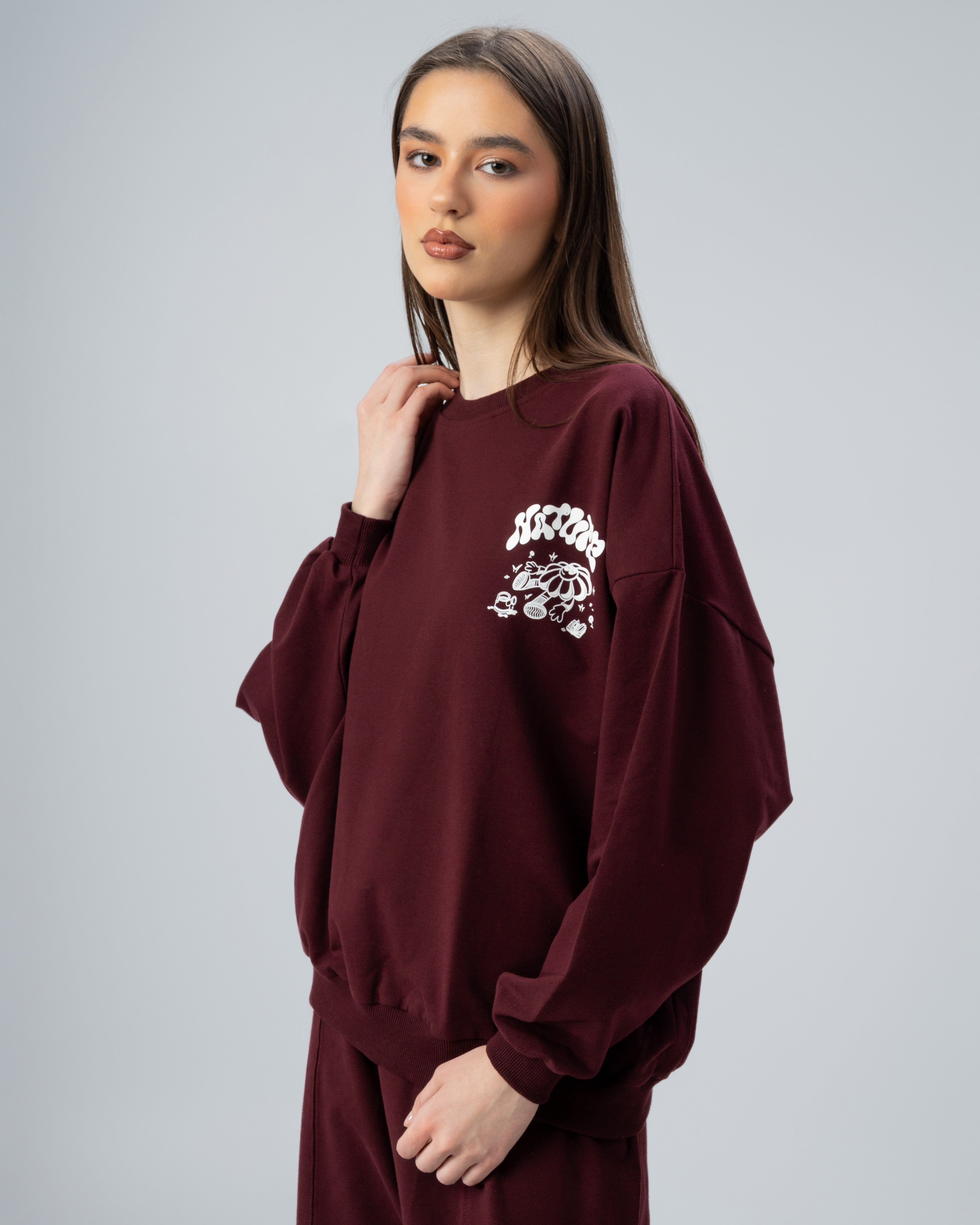 Circular Floral Print Sweatshirt