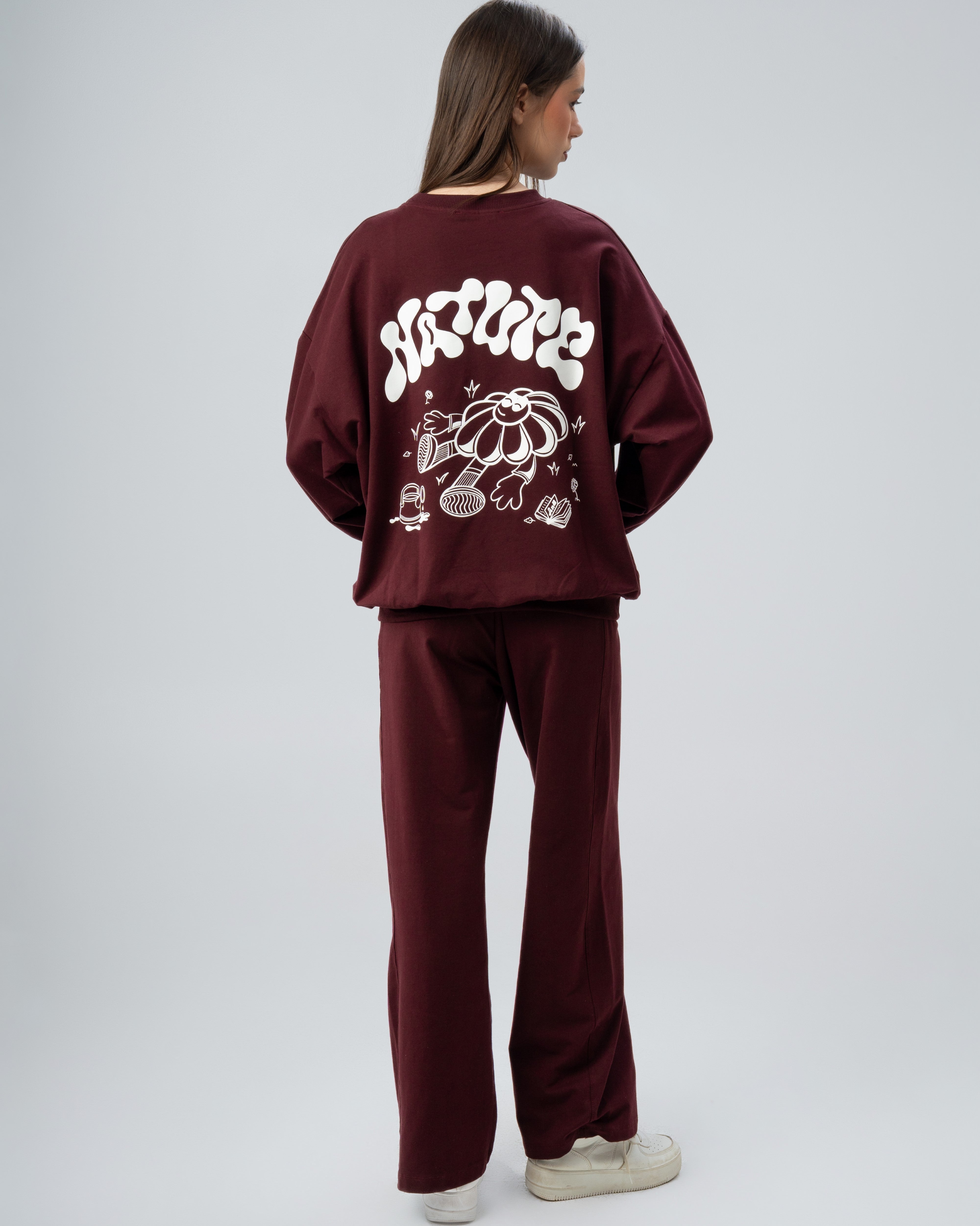 Circular Floral Print Sweatshirt