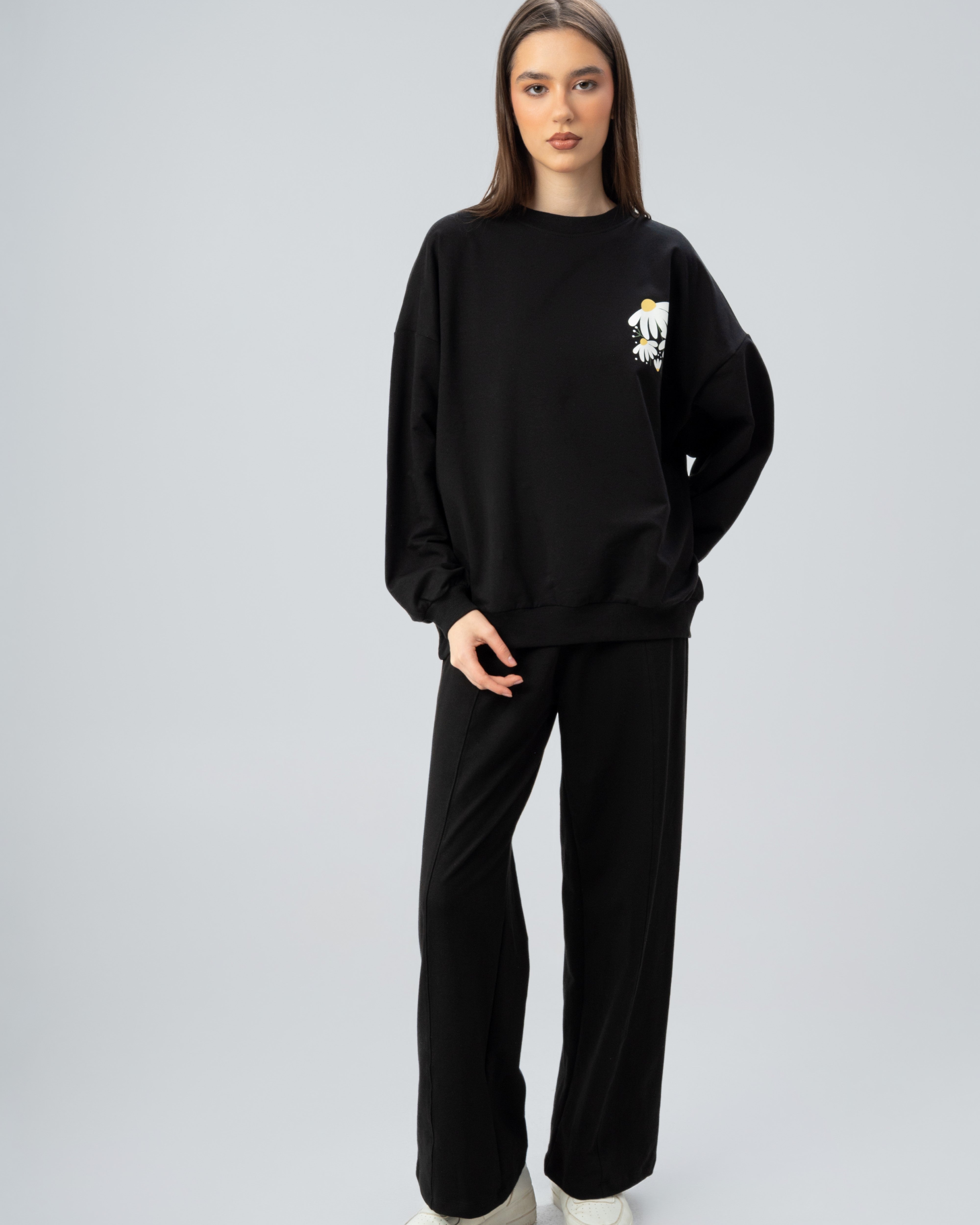 Floral Back Print Sweatshirt