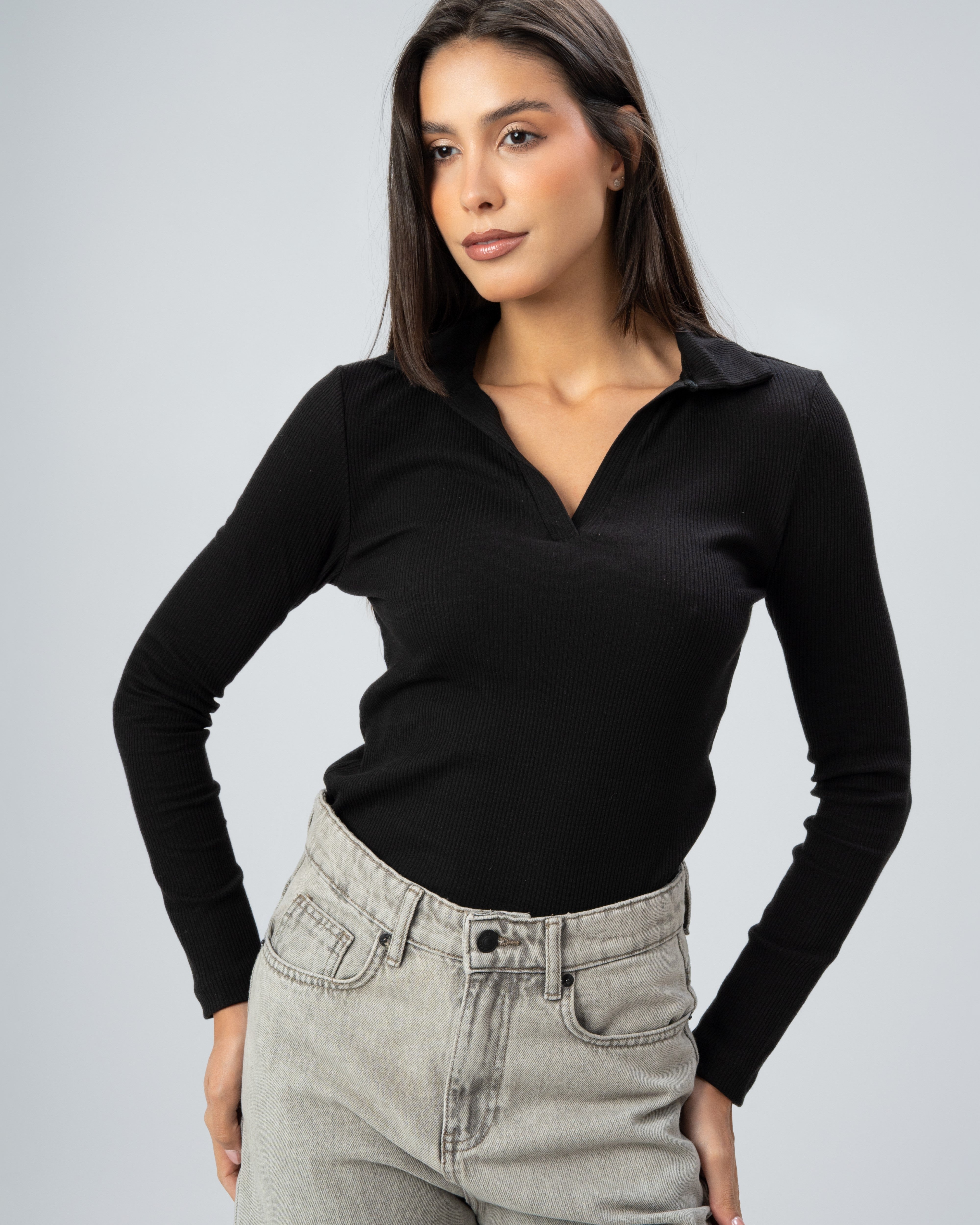 Basic Plain Crew Neck Top