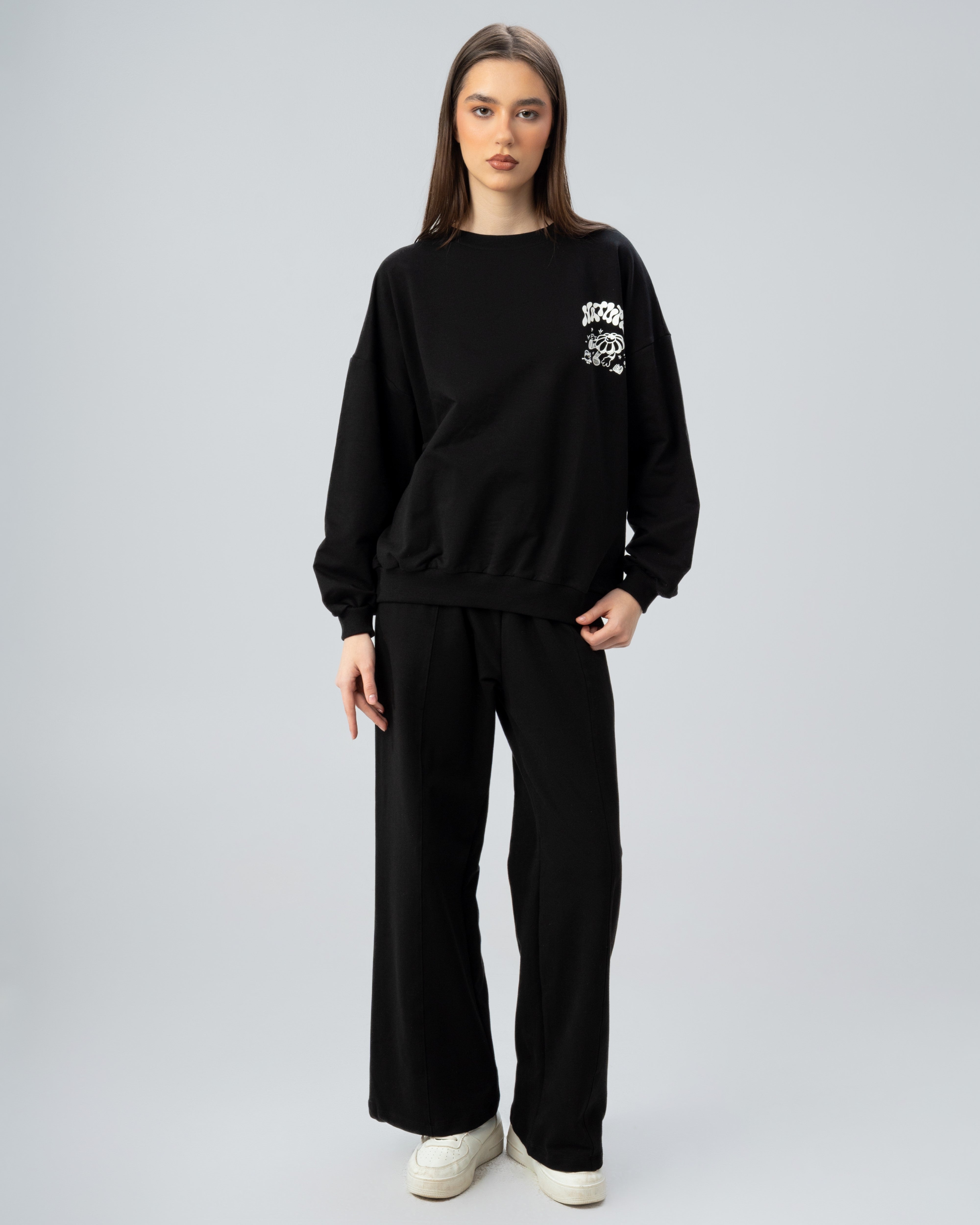 Circular Floral Print Sweatshirt