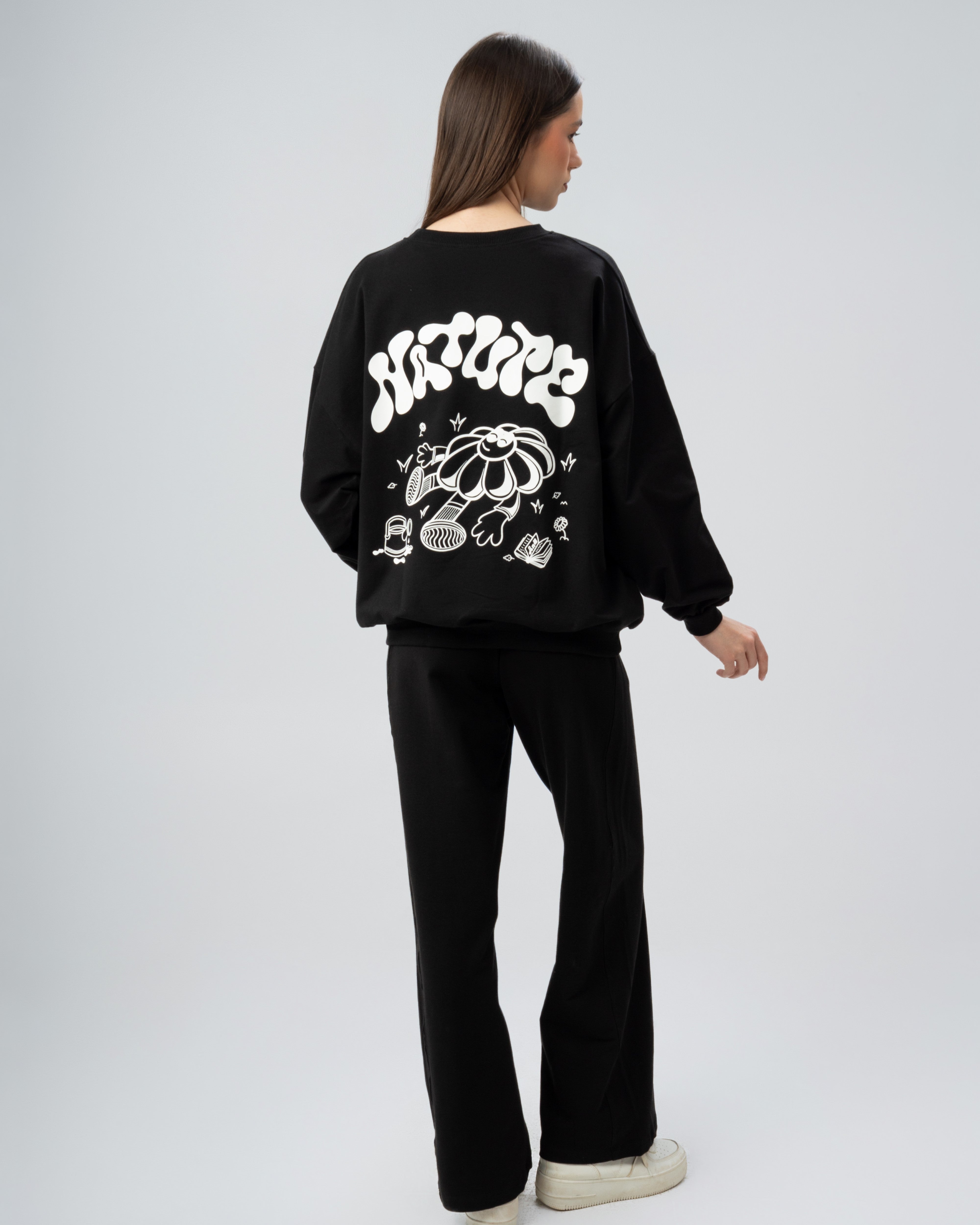 Circular Floral Print Sweatshirt