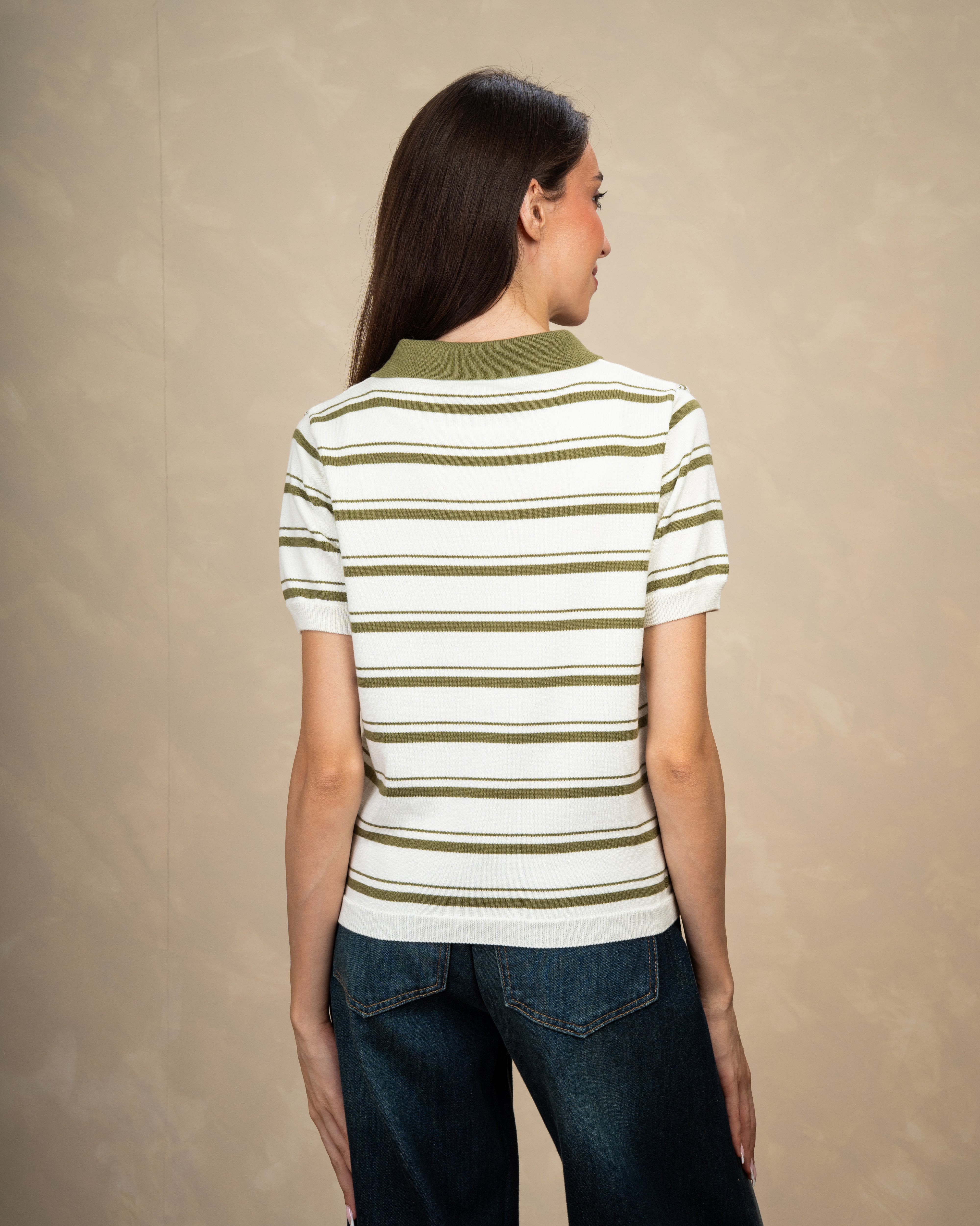 Short Striped Collared Body