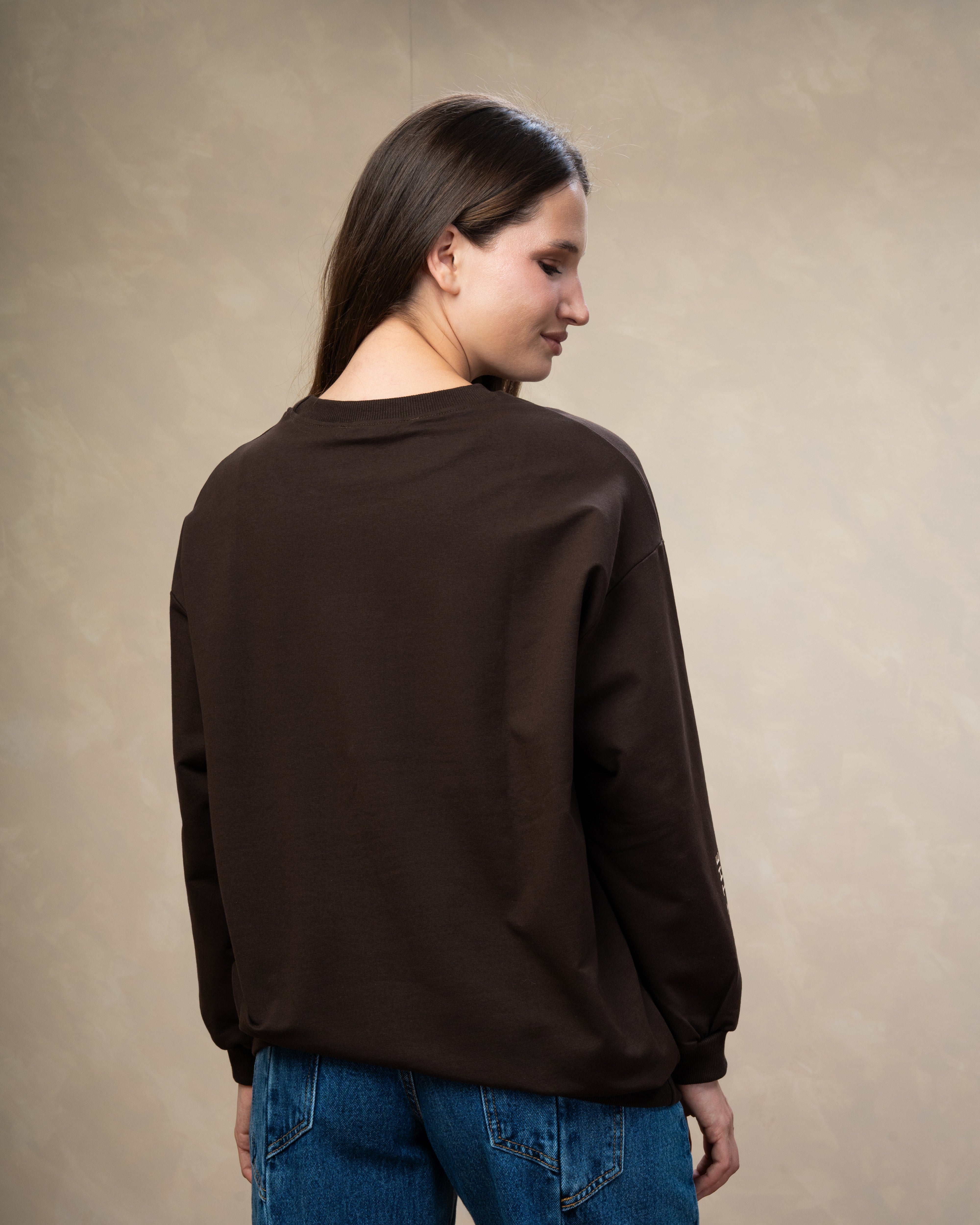 Text Print Sweatshirt  - With Sleeve Detail