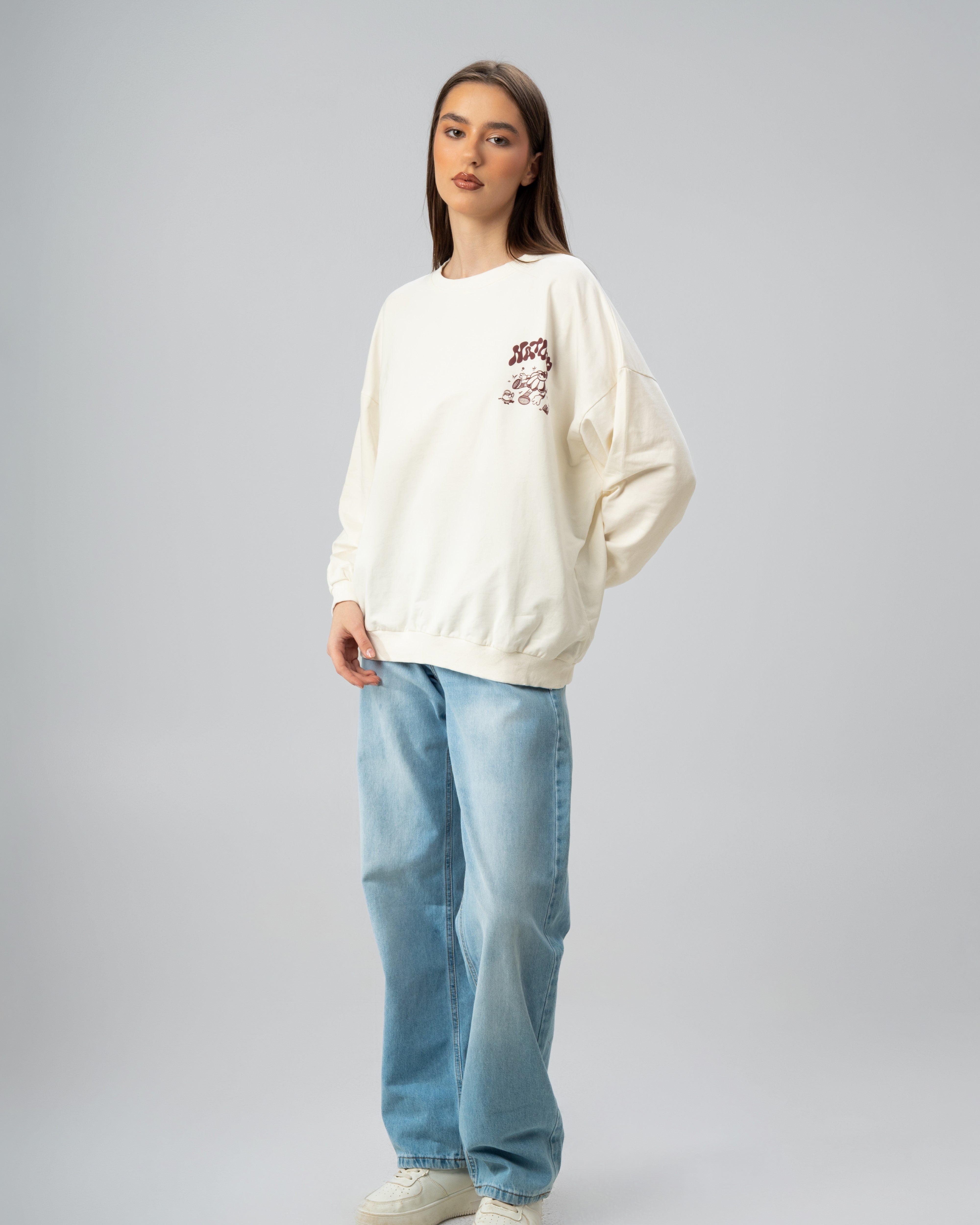 Circular Floral Print Sweatshirt