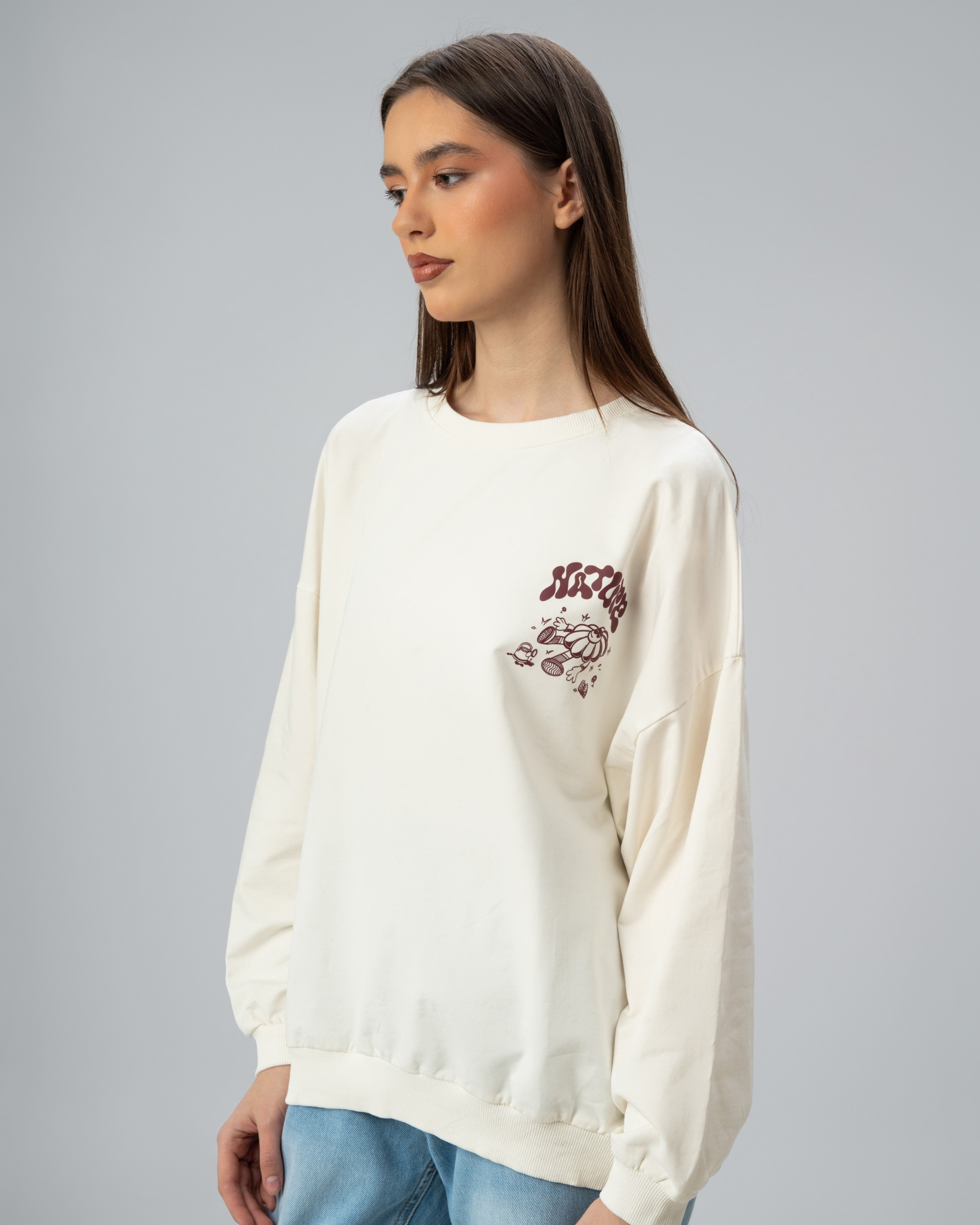 Circular Floral Print Sweatshirt