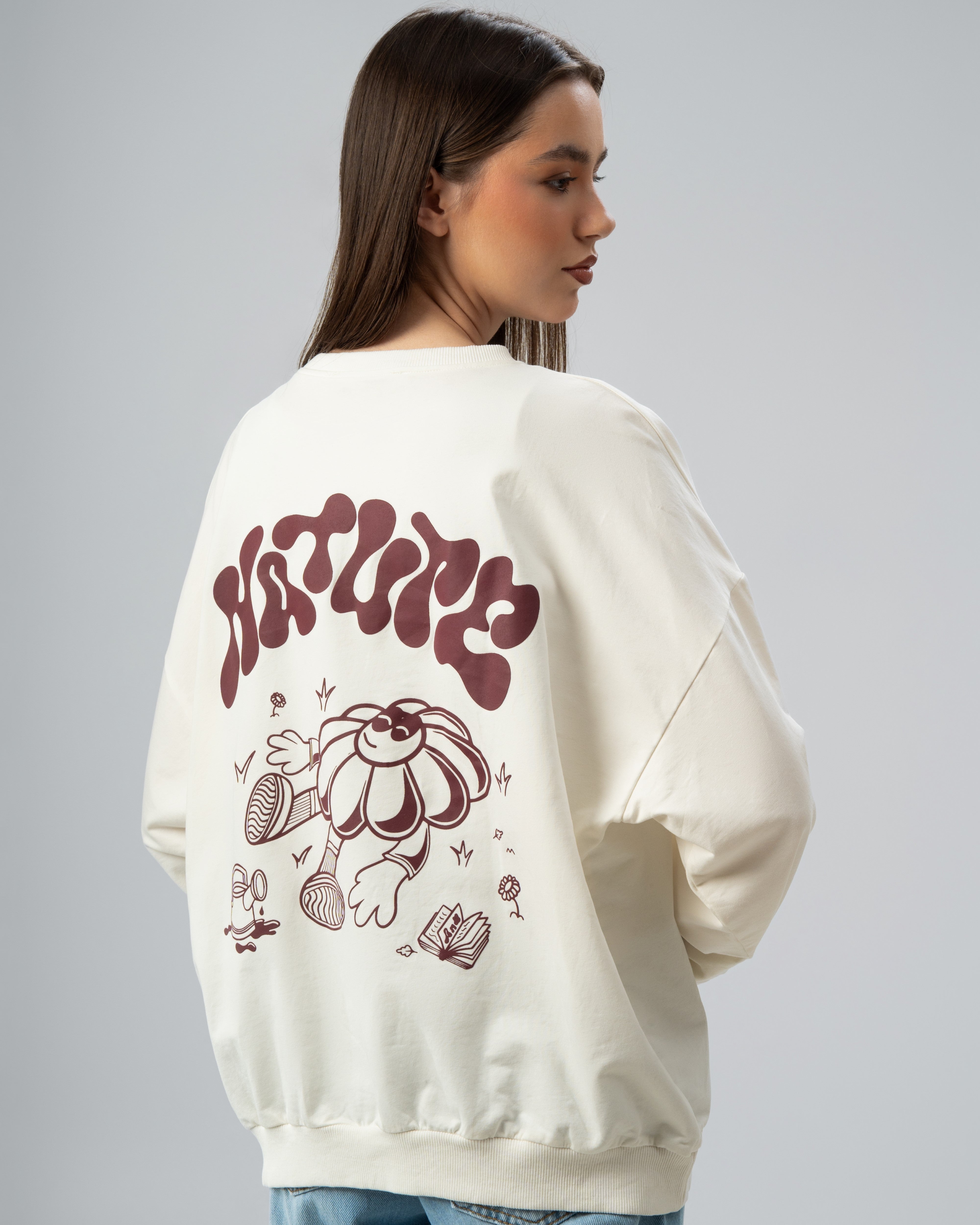 Circular Floral Print Sweatshirt