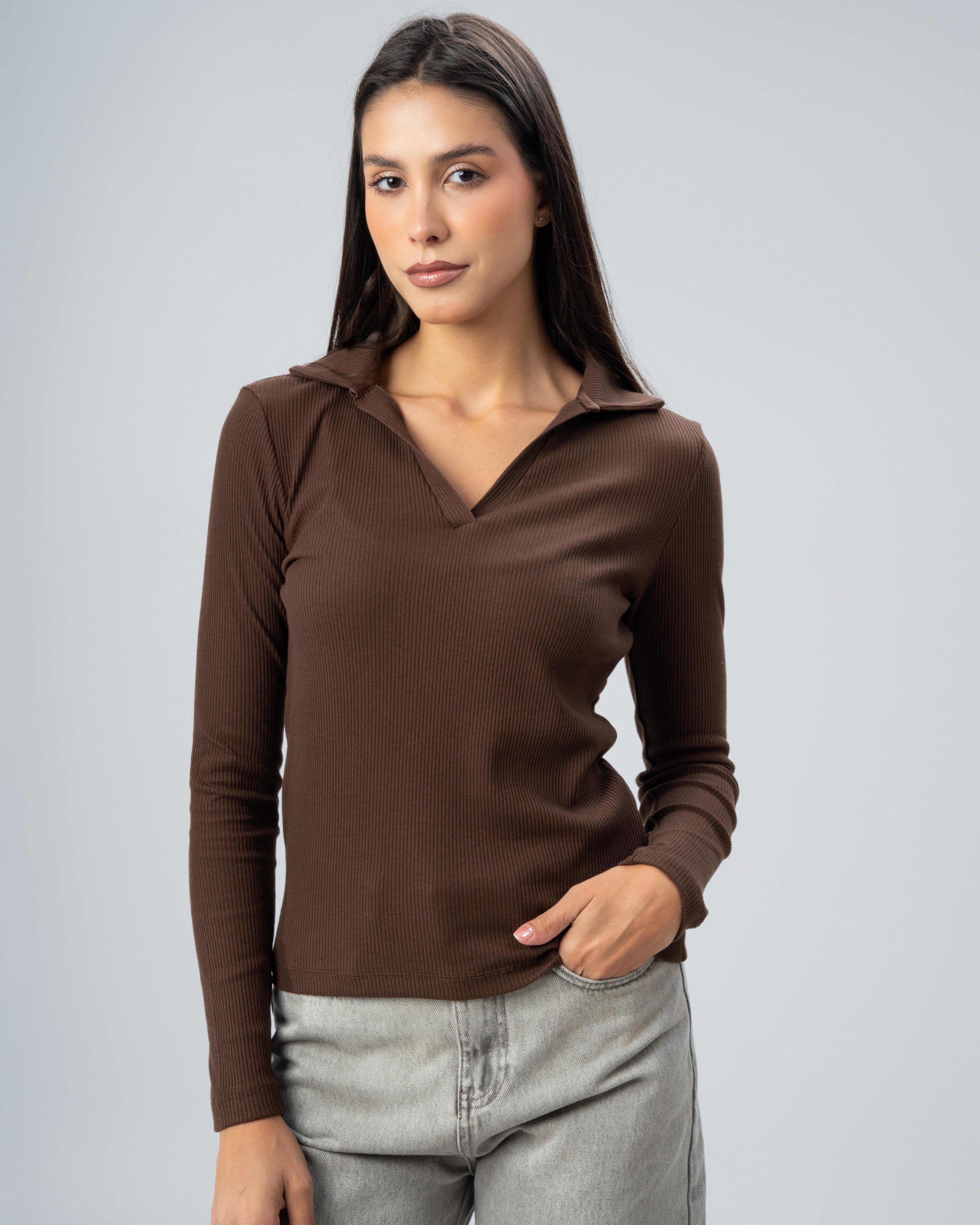 Basic Plain Crew Neck Top