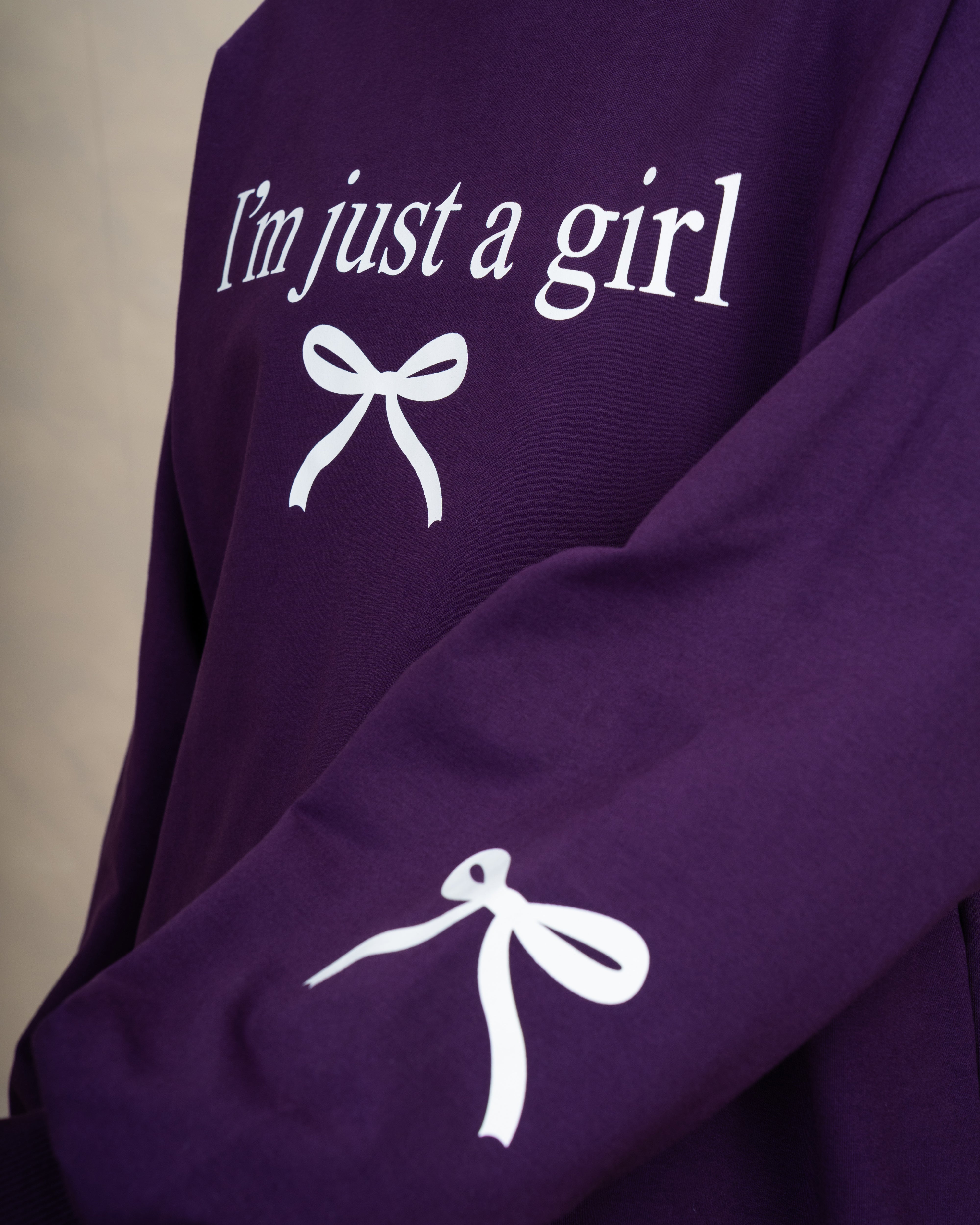 Bow And Text Print Sweatshirt