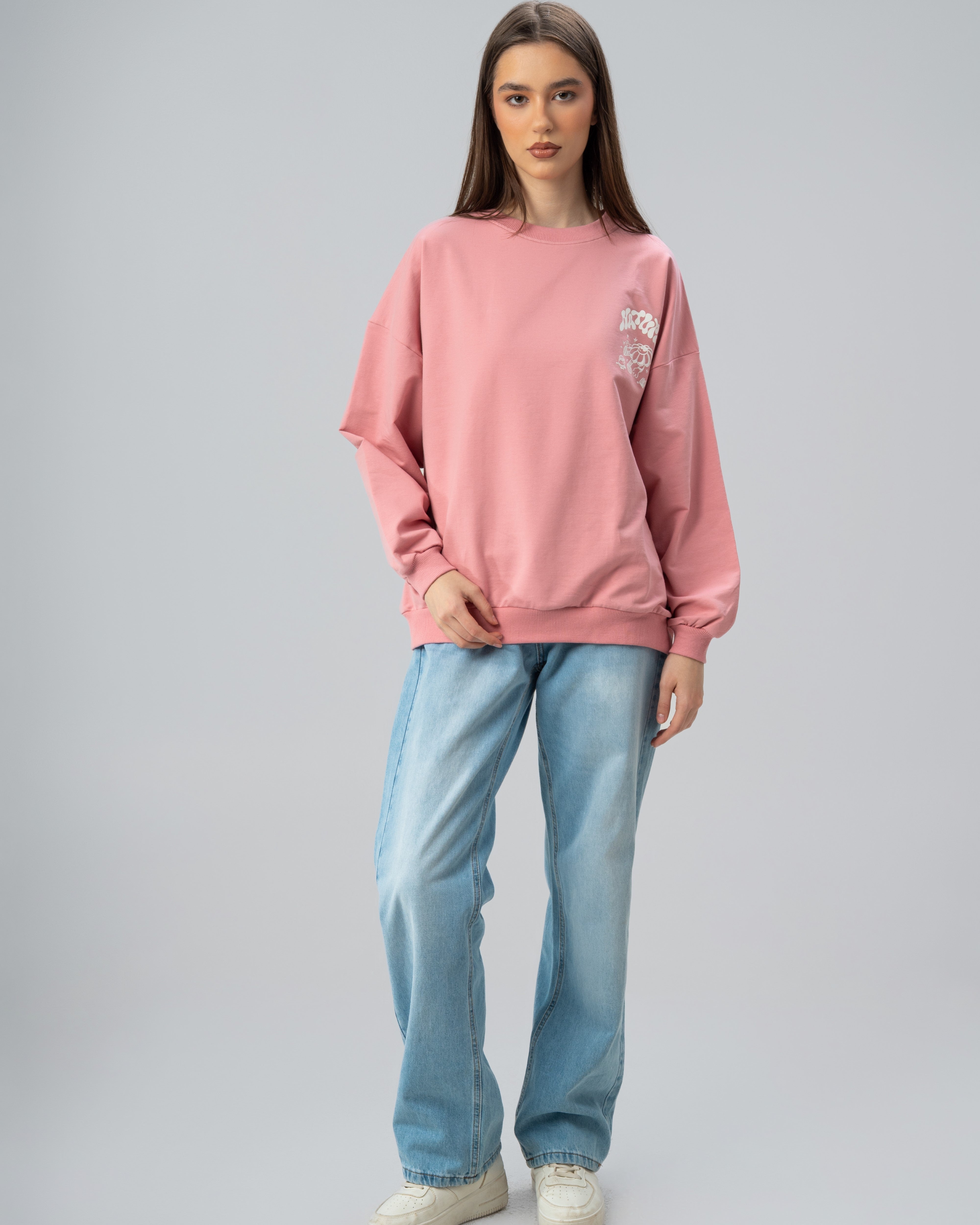 Circular Floral Print Sweatshirt