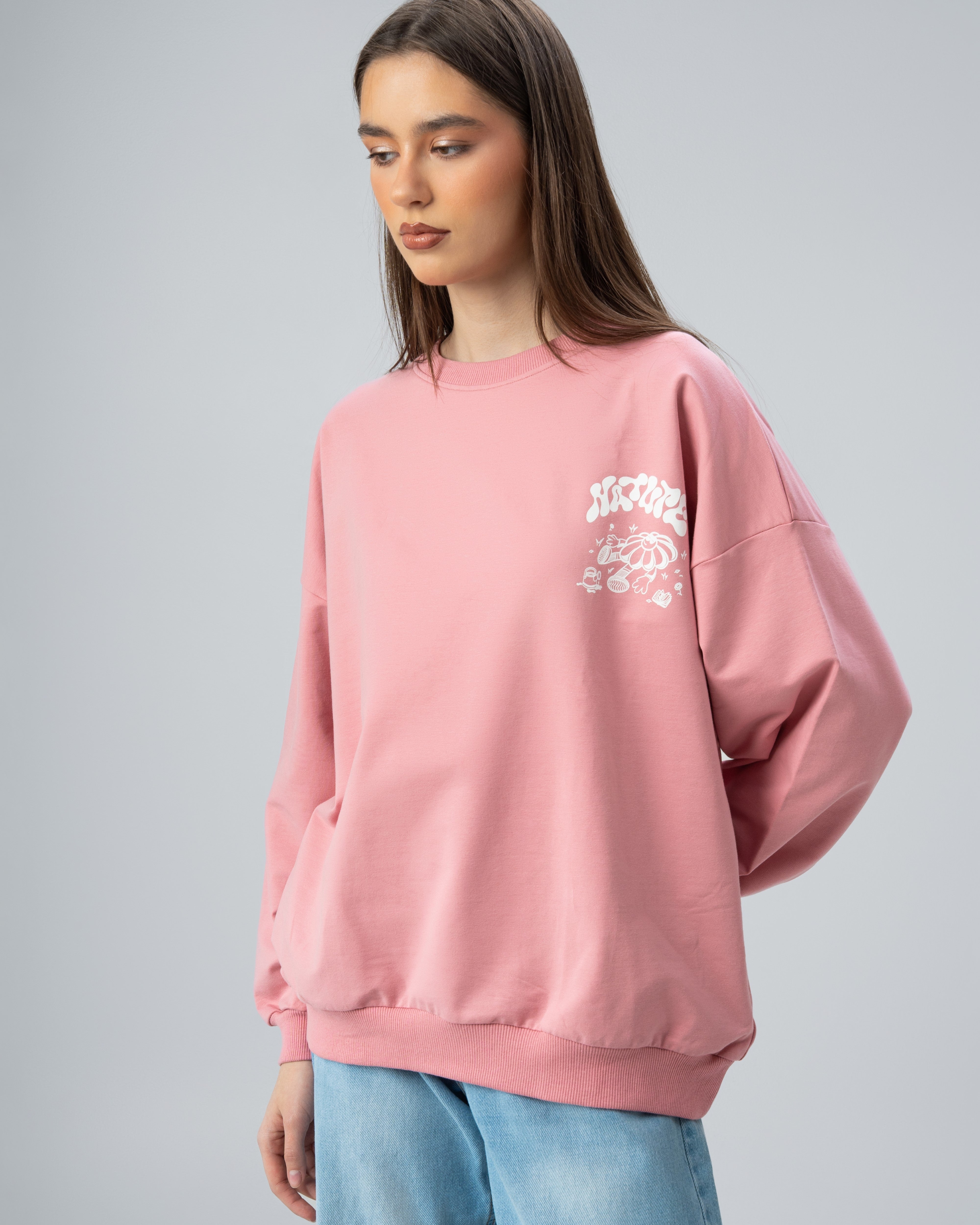 Circular Floral Print Sweatshirt