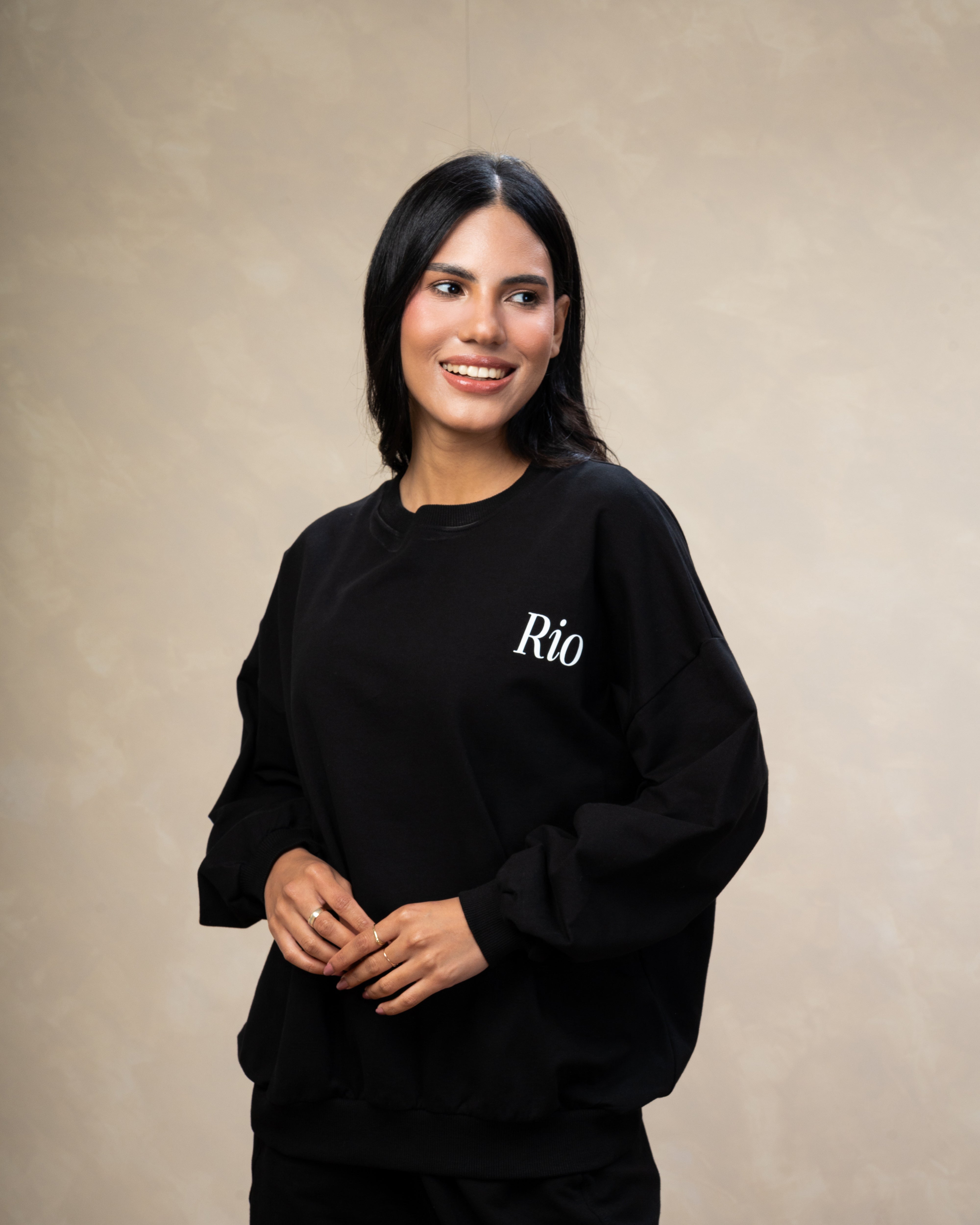 Floral Leaf Back Print Sweatshirt