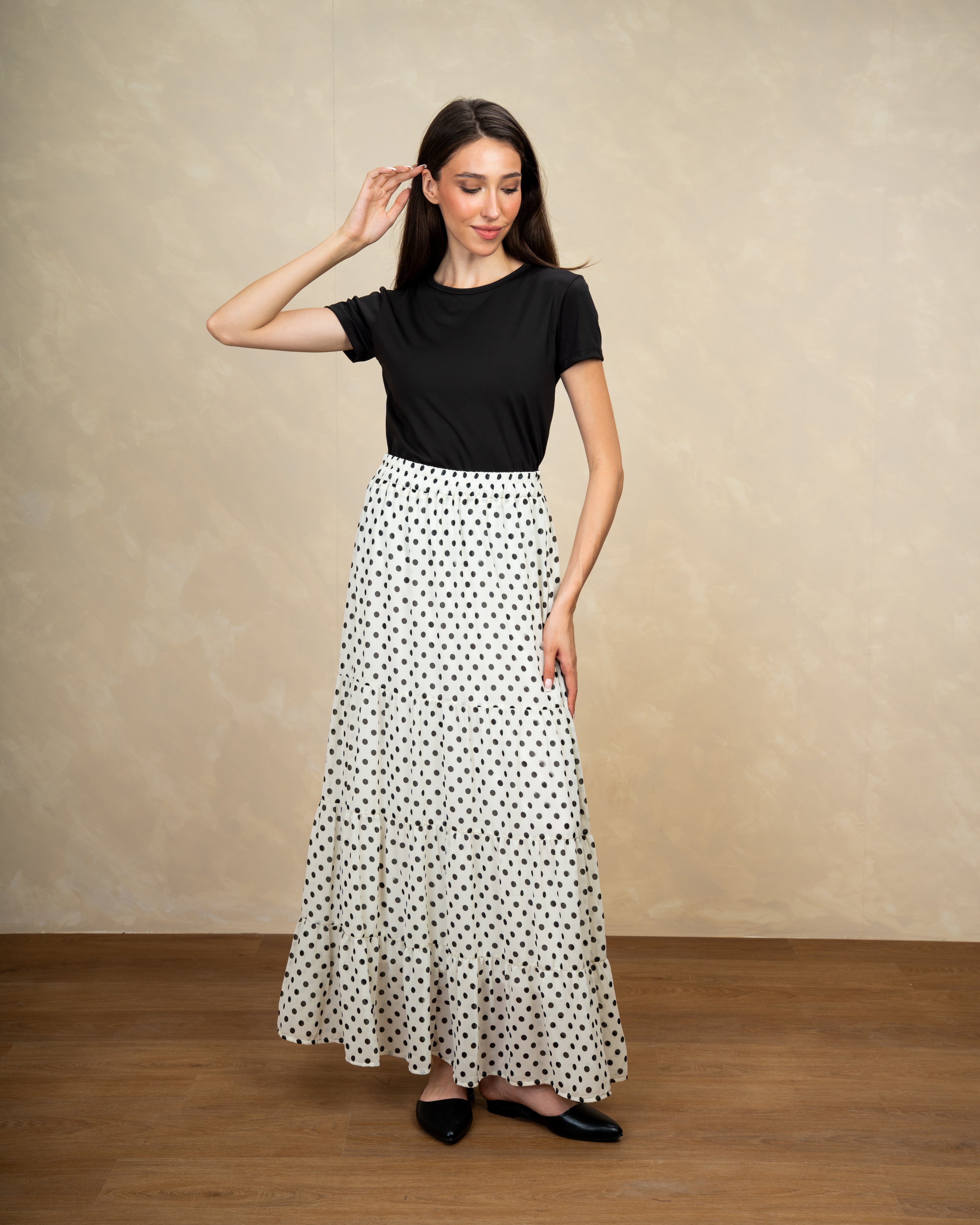 Long Polka Dot Skirt
