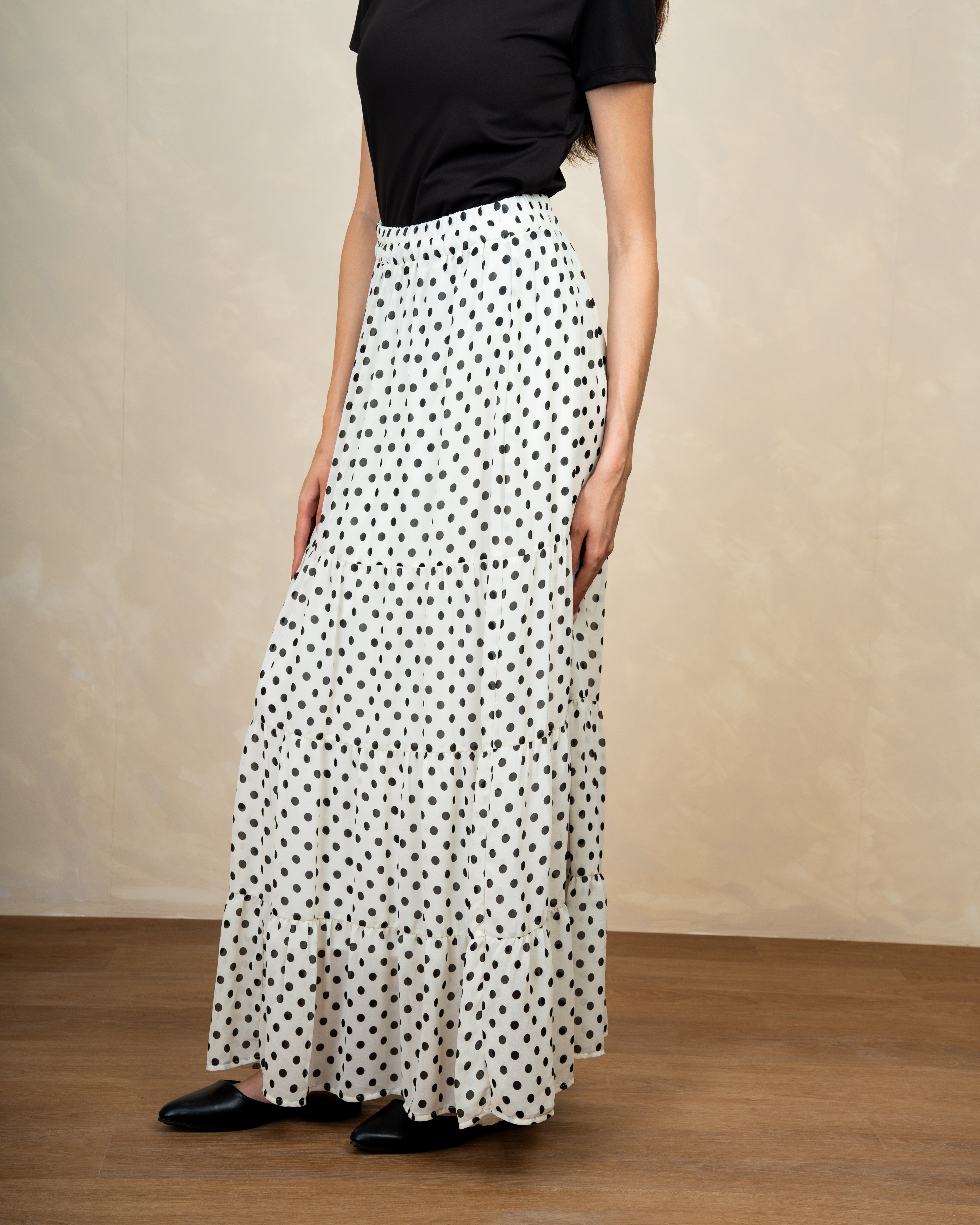 Long Polka Dot Skirt