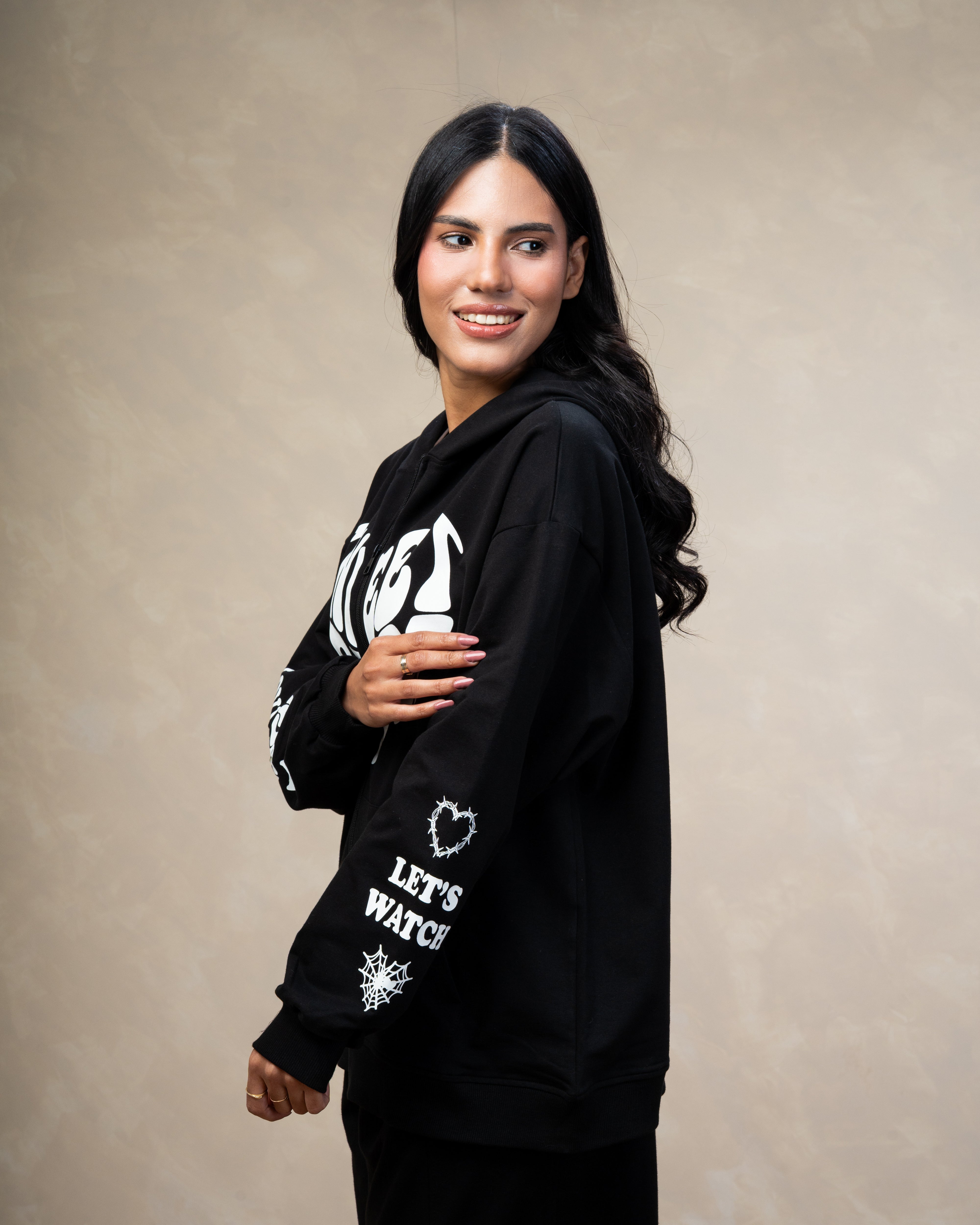 Heart Text Print Sweatshirt