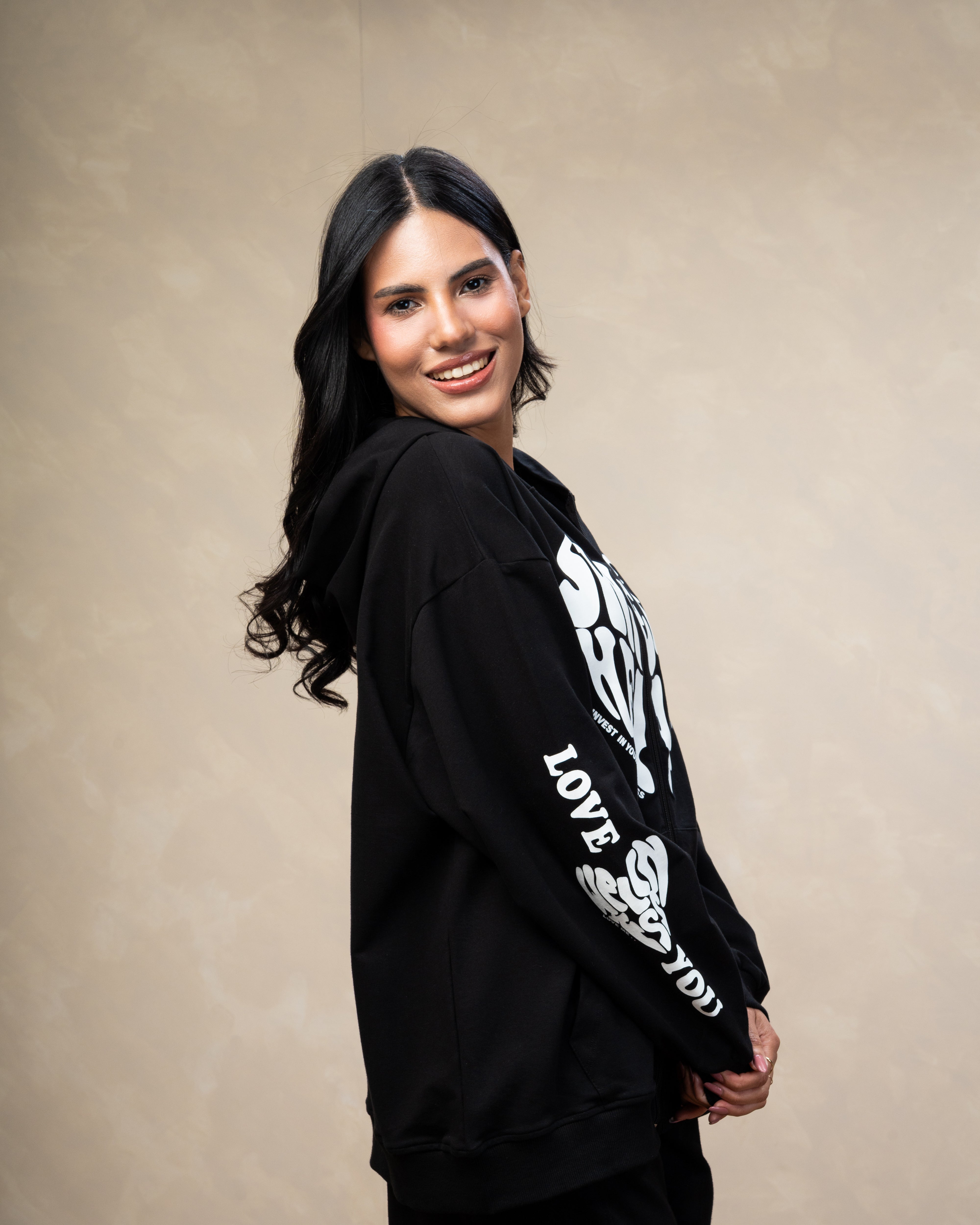 Heart Text Print Sweatshirt