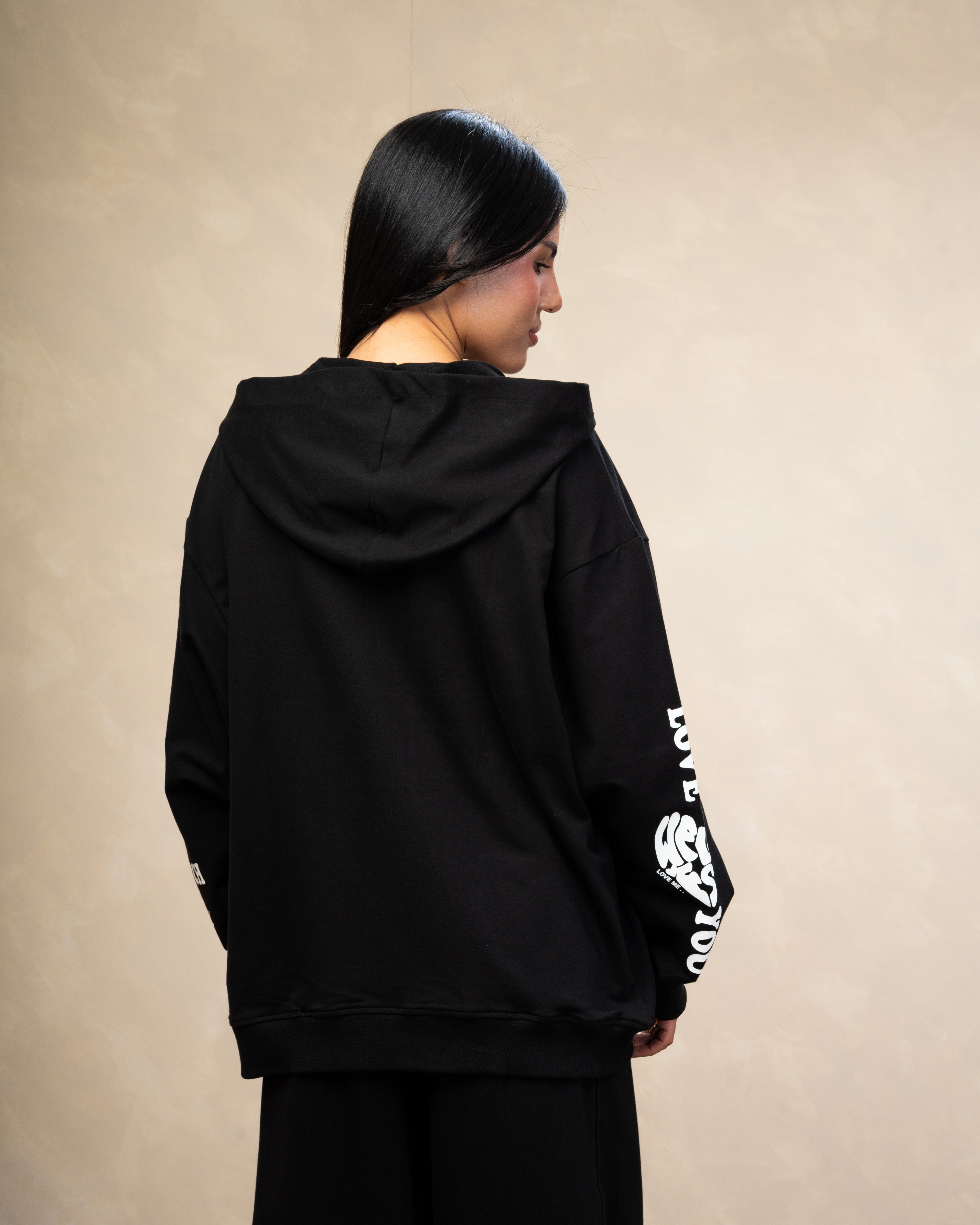 Heart Text Print Sweatshirt