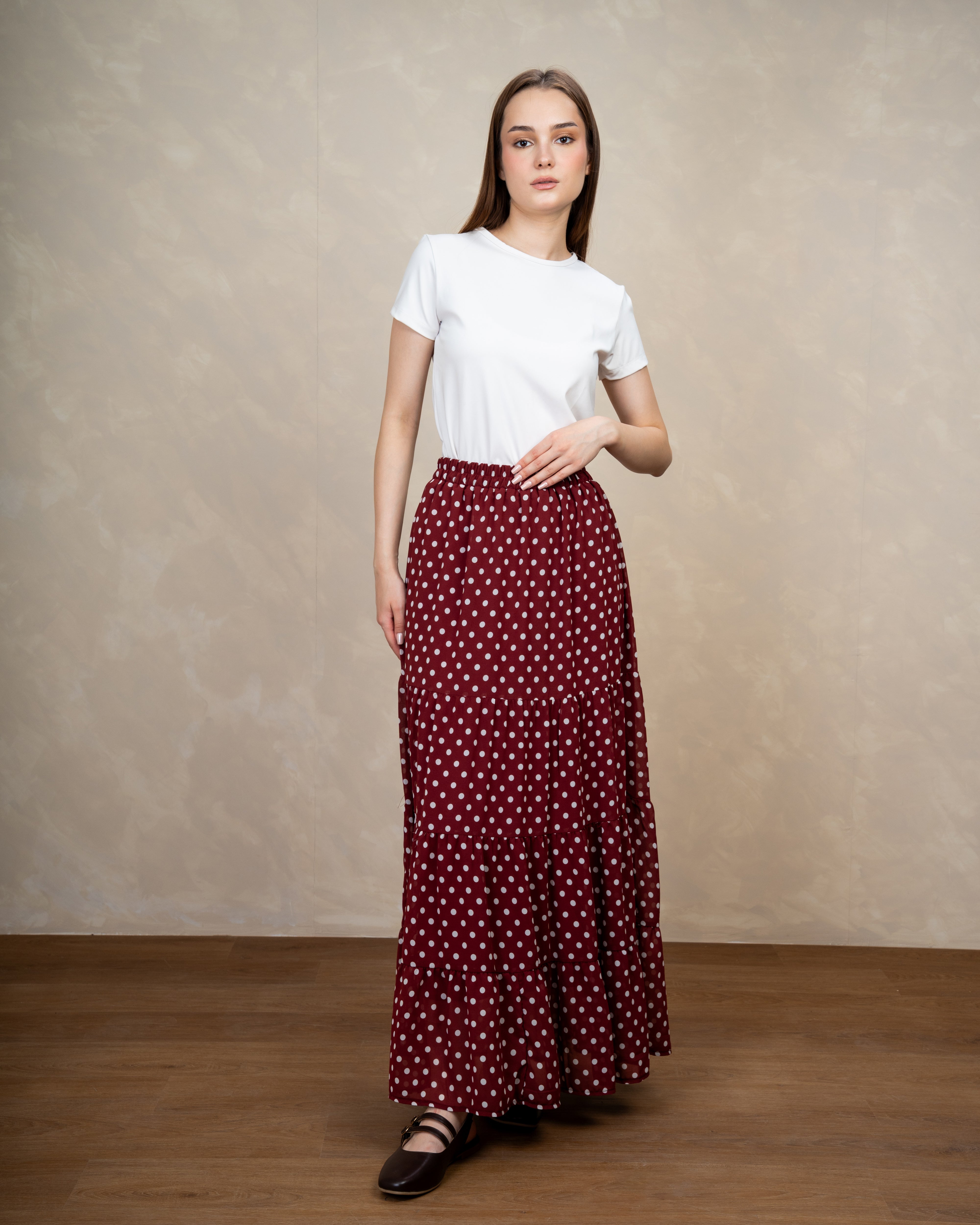 Long Polka Dot Skirt