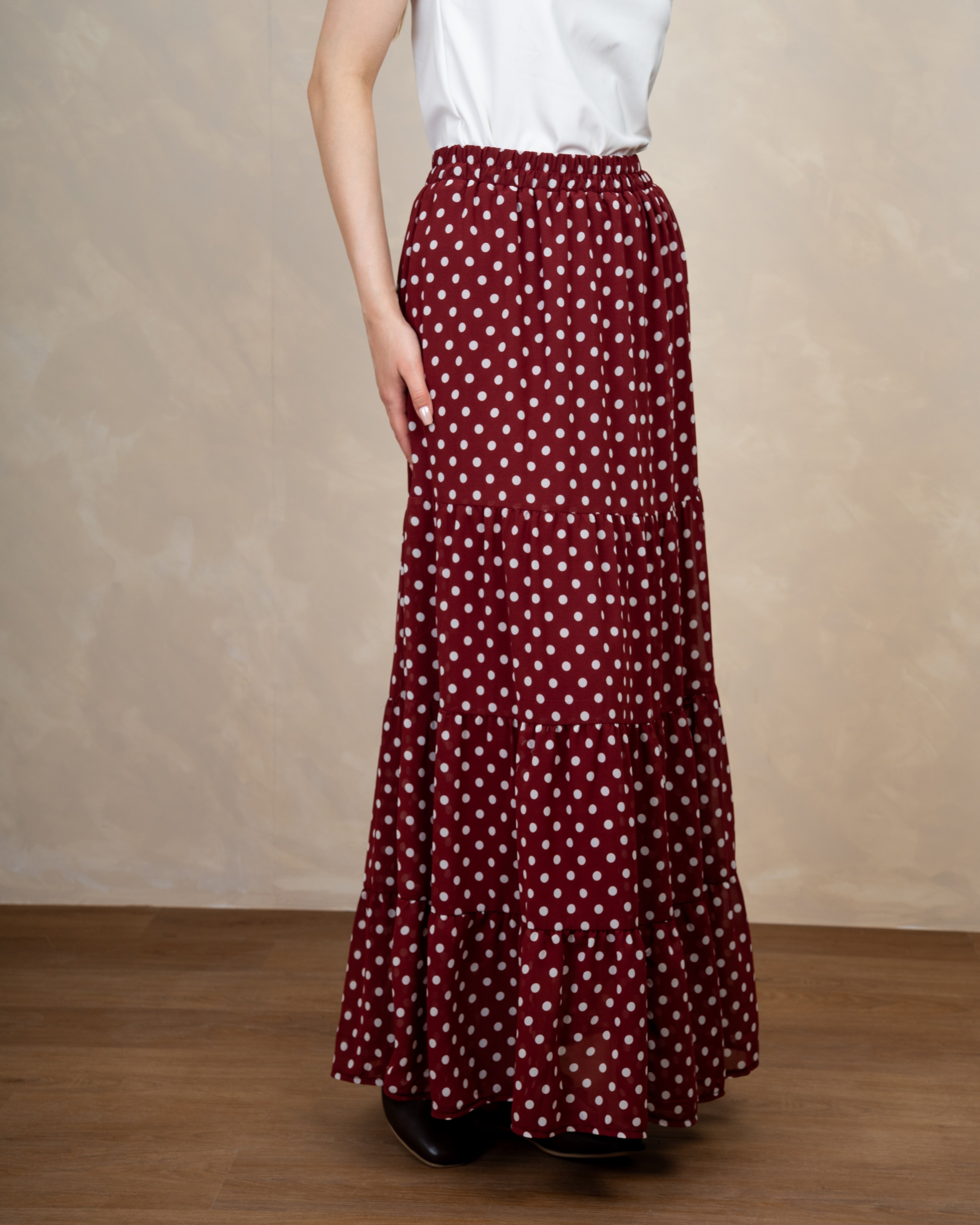 Long Polka Dot Skirt