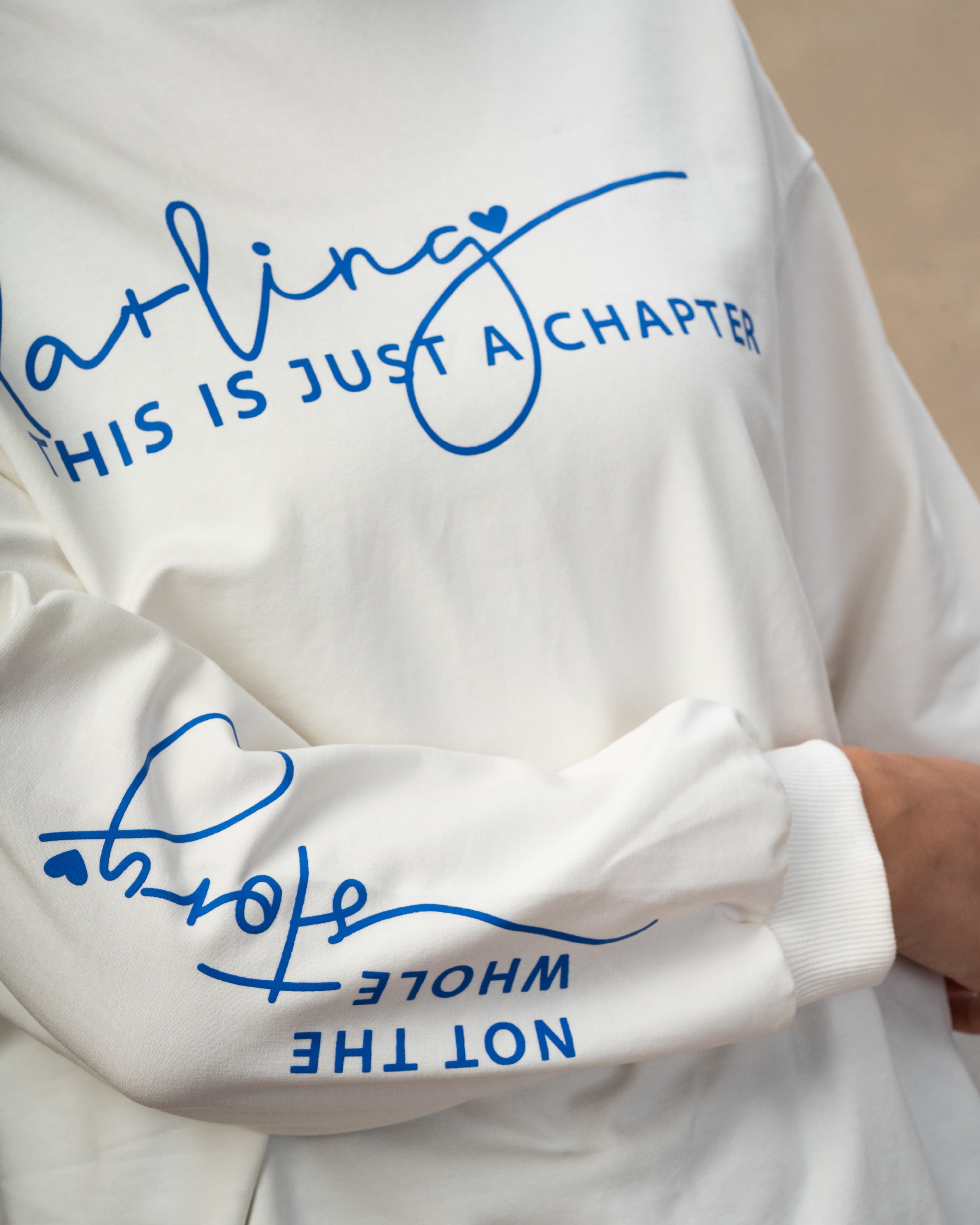 Text Print Sweatshirt  - With Sleeve Detail
