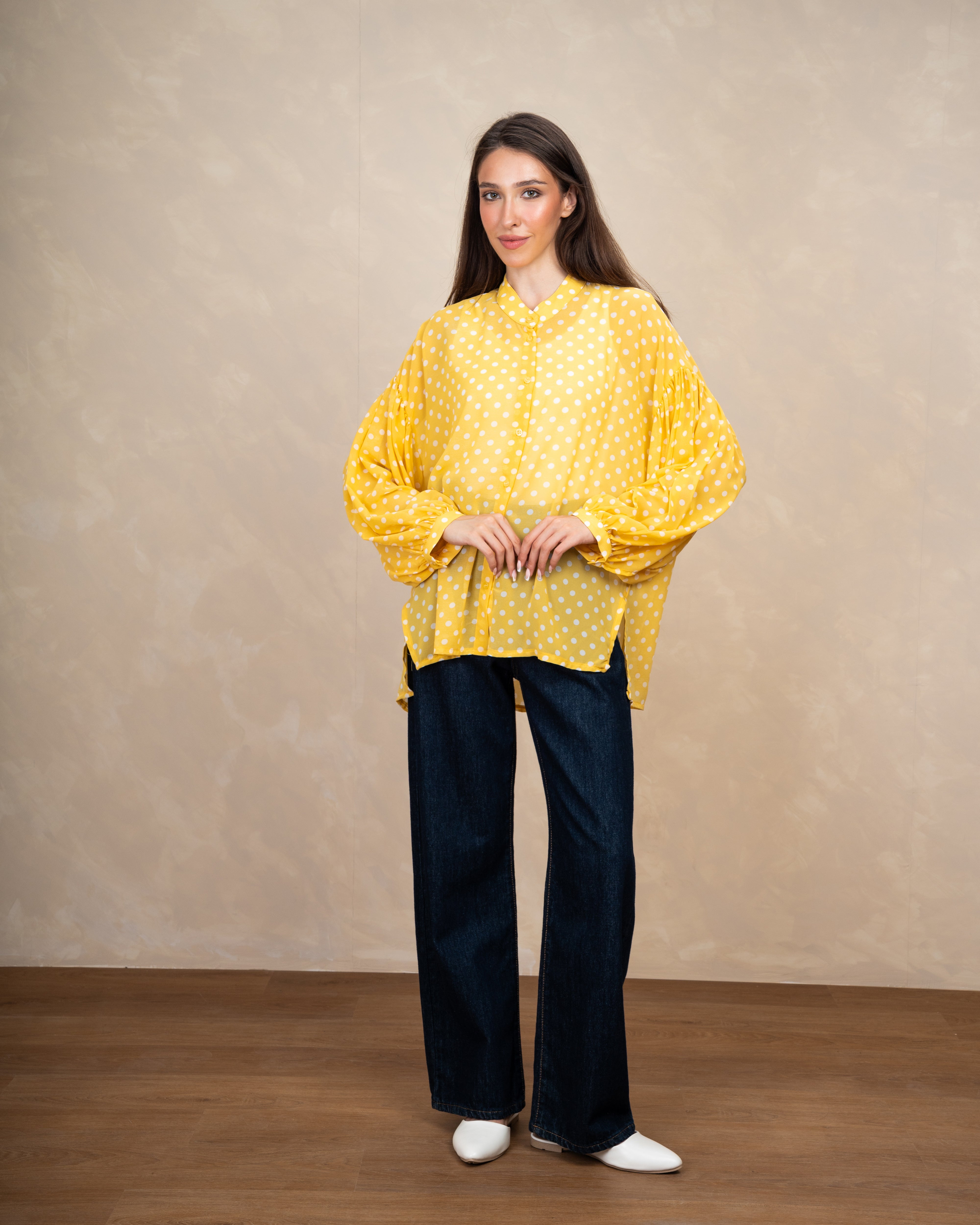 Long Polka Dot Shirt In Different Colors