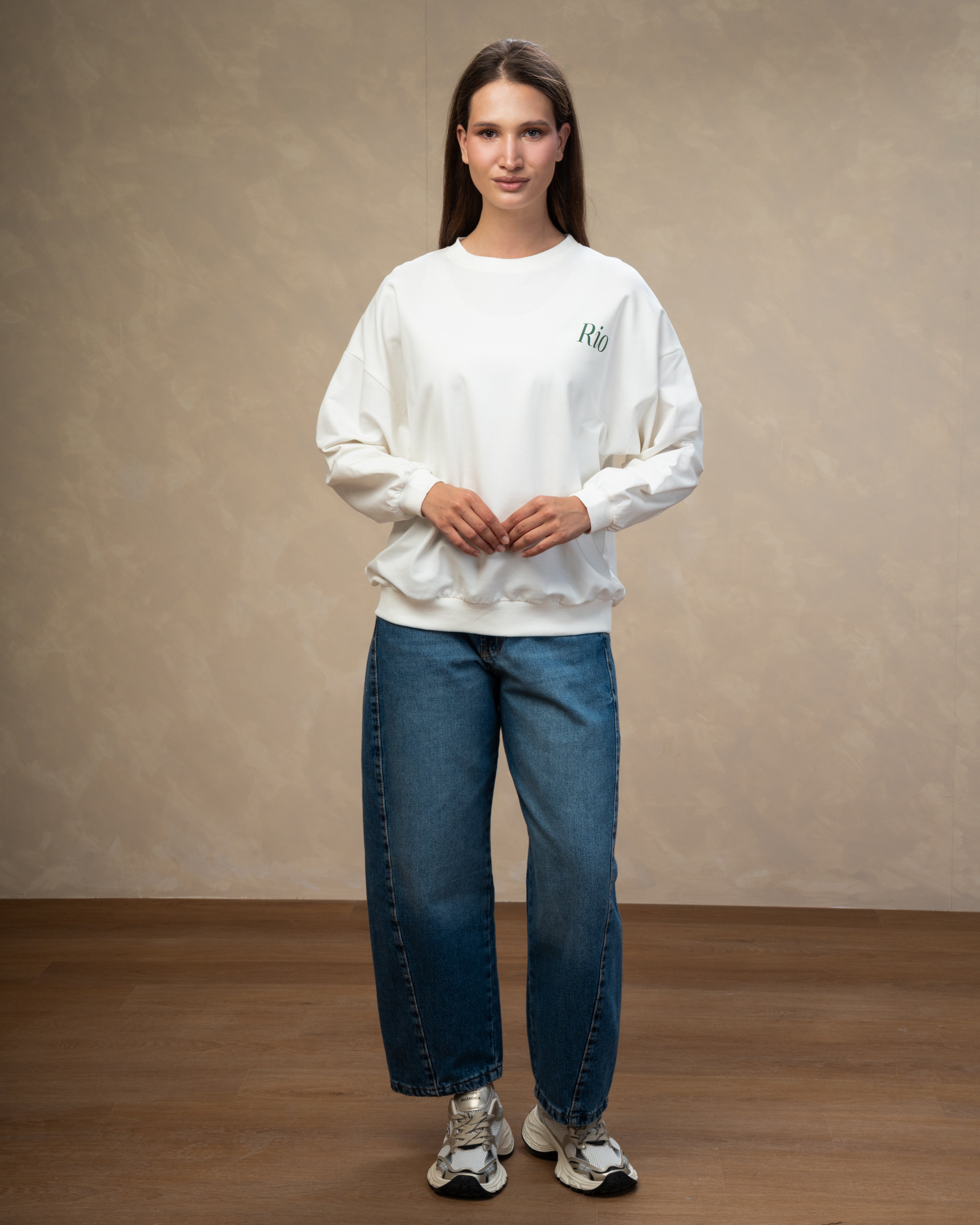 Floral Leaf Back Print Sweatshirt