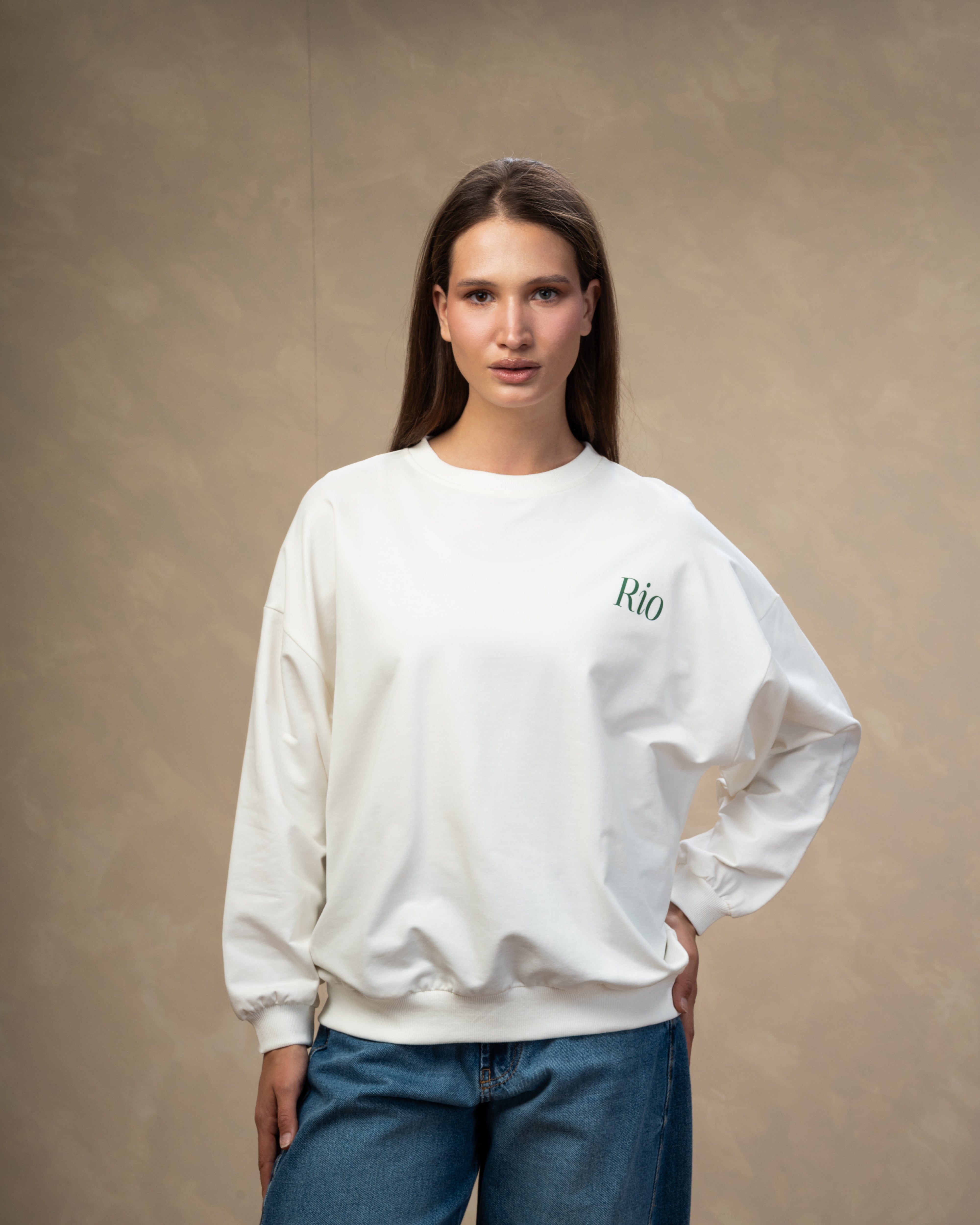 Floral Leaf Back Print Sweatshirt