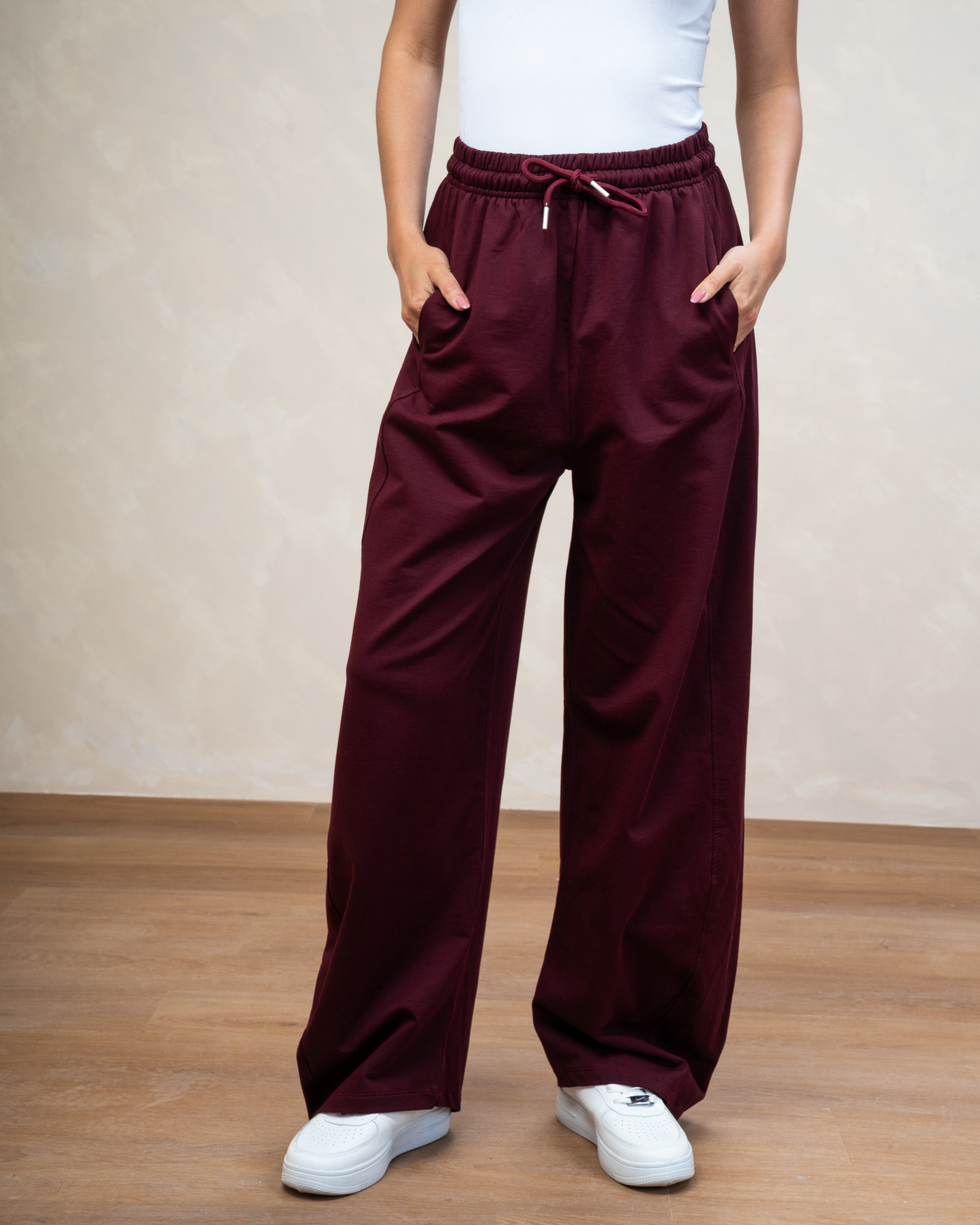 Colored Melton Trouser With Drawstring