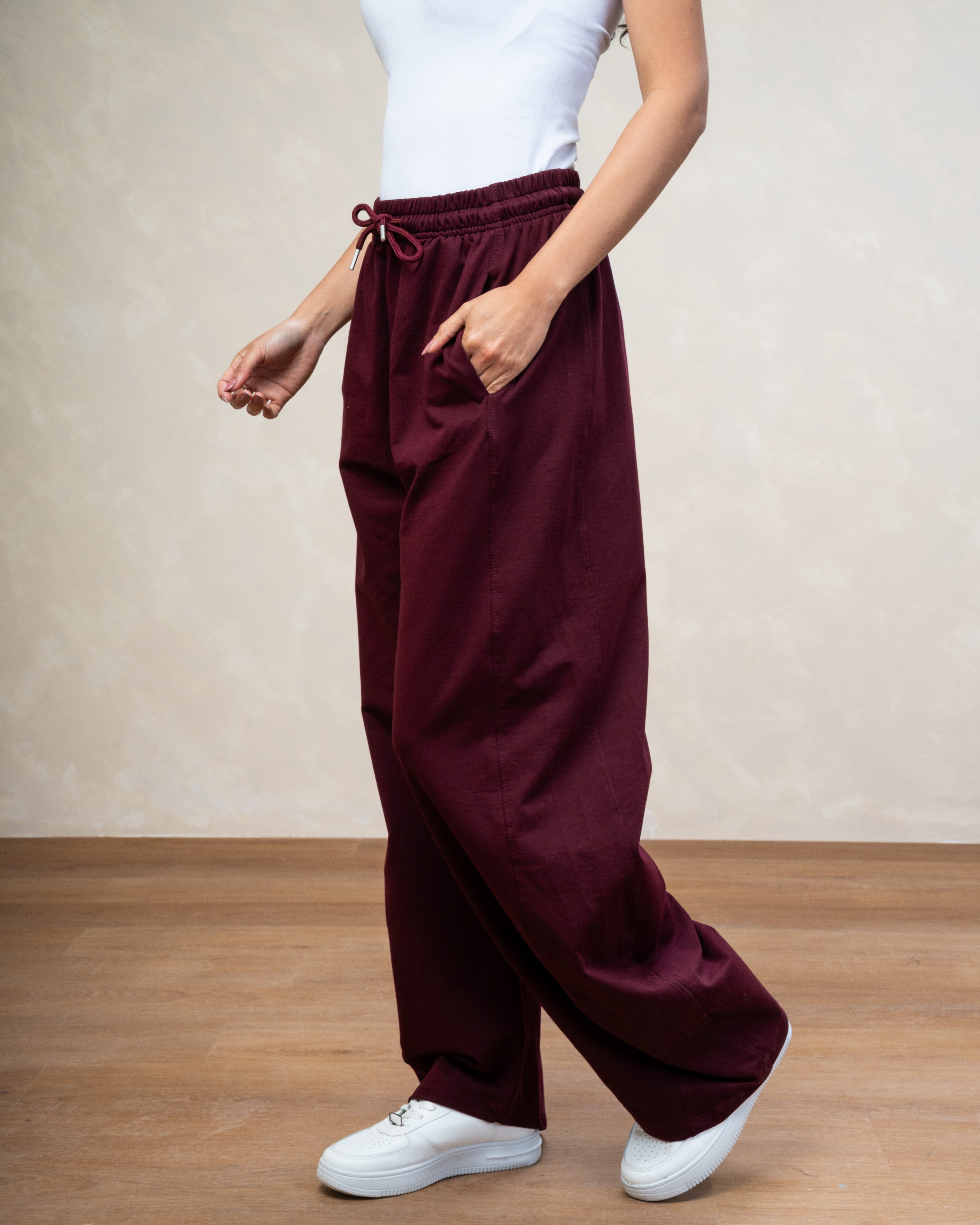 Colored Melton Trouser With Drawstring