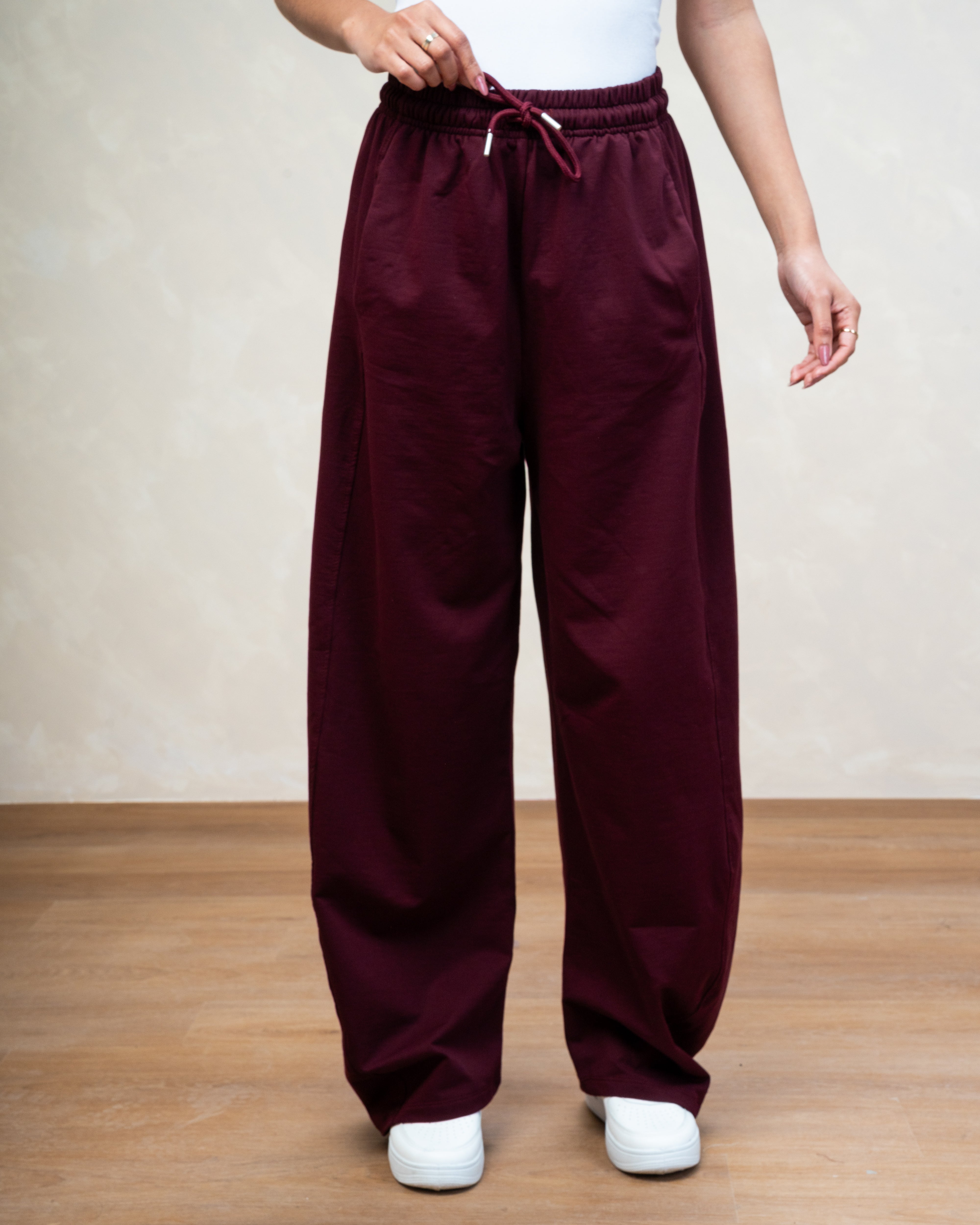 Colored Melton Trouser With Drawstring