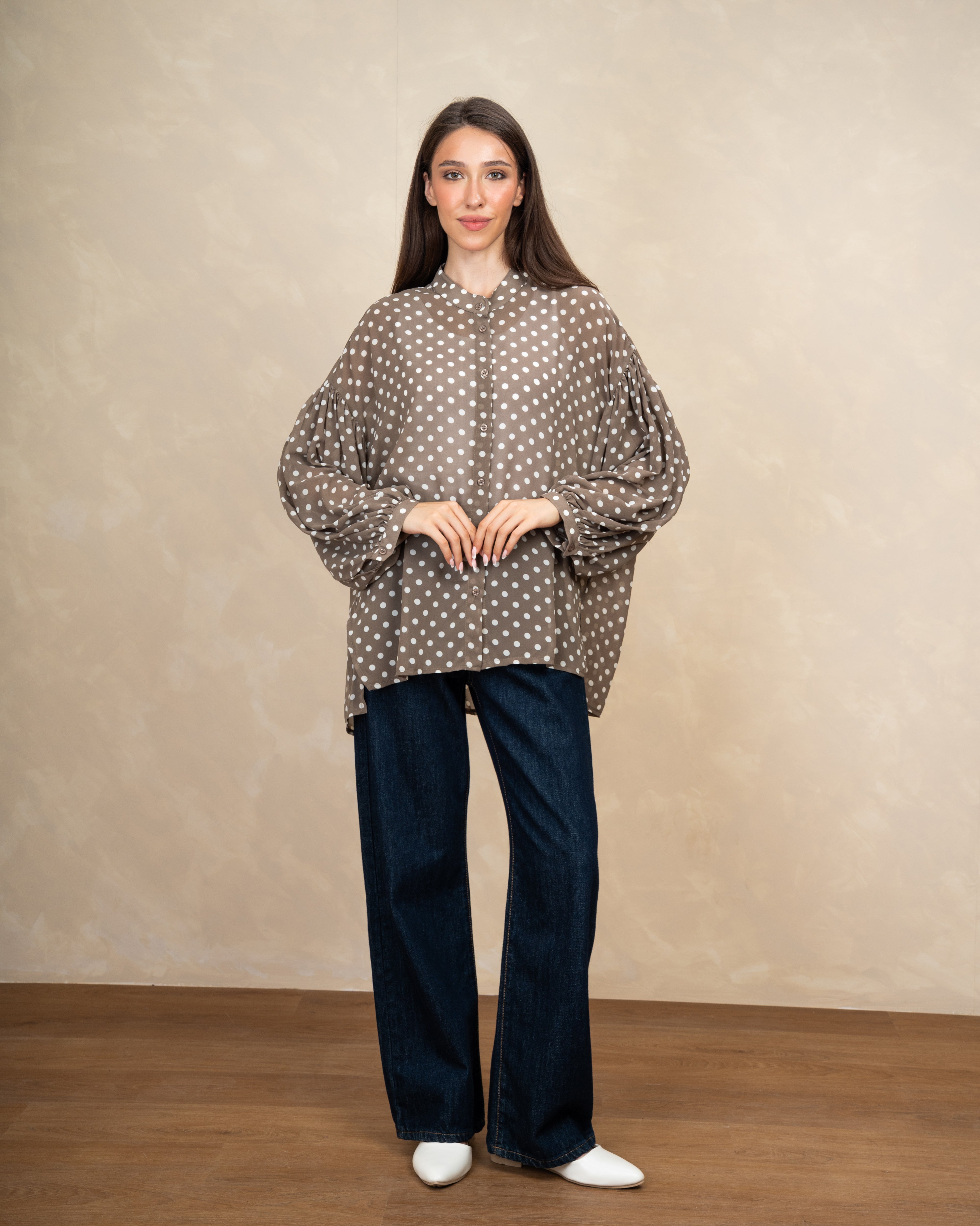 Long Polka Dot Shirt In Different Colors