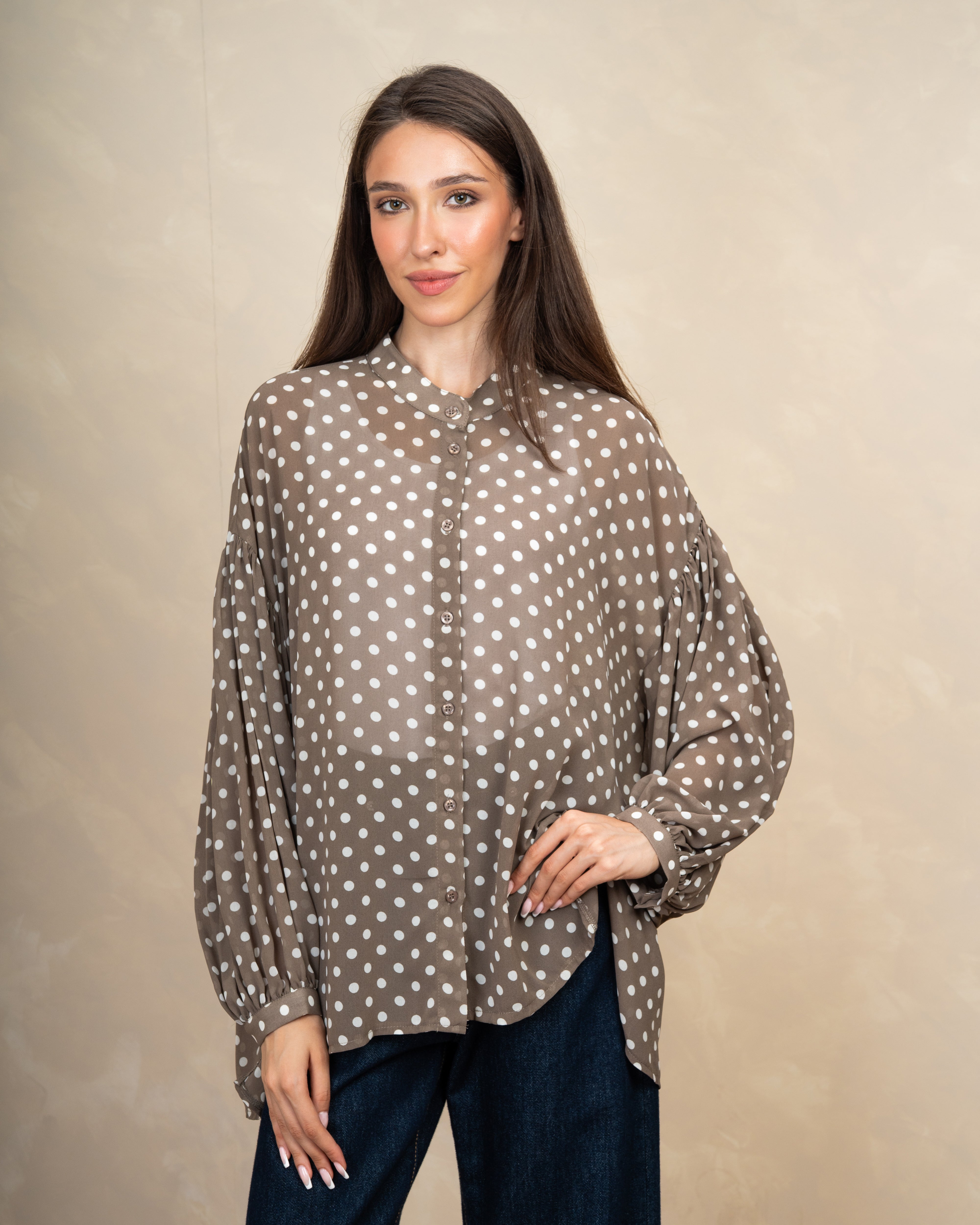 Long Polka Dot Shirt In Different Colors