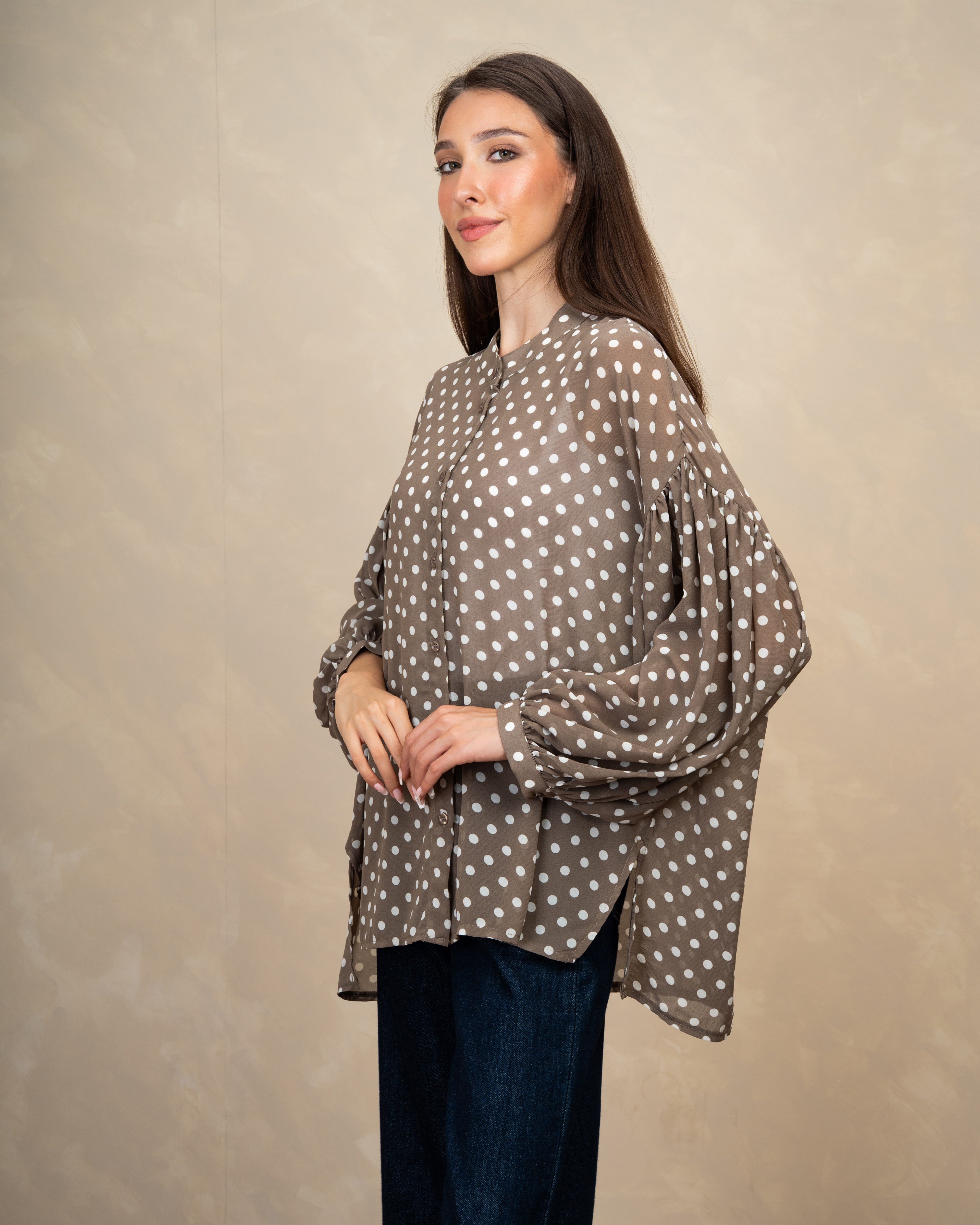 Long Polka Dot Shirt In Different Colors