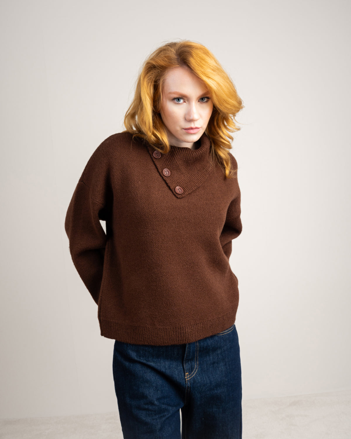 Knitwear Pullover - With Button Neck