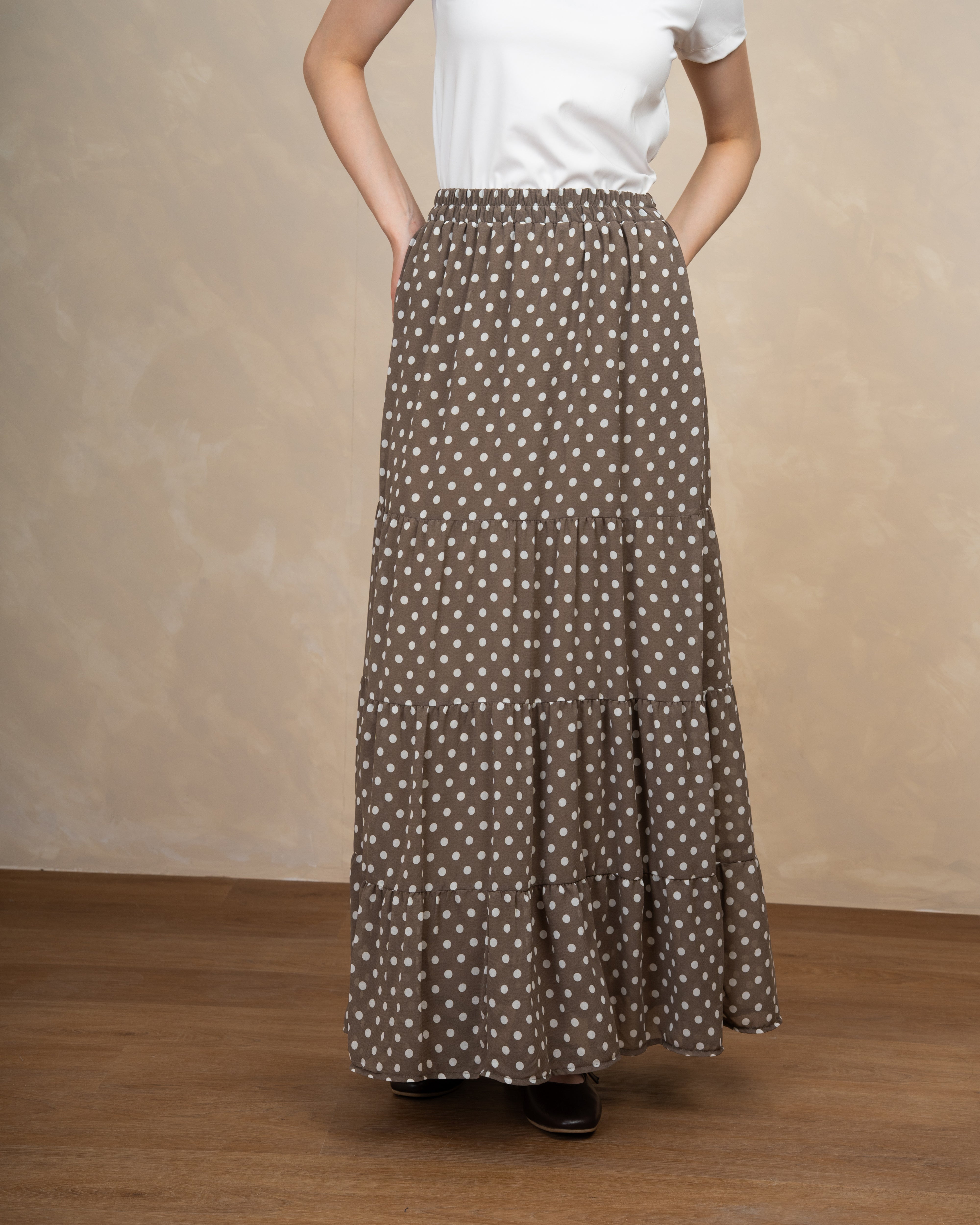 Long Polka Dot Skirt