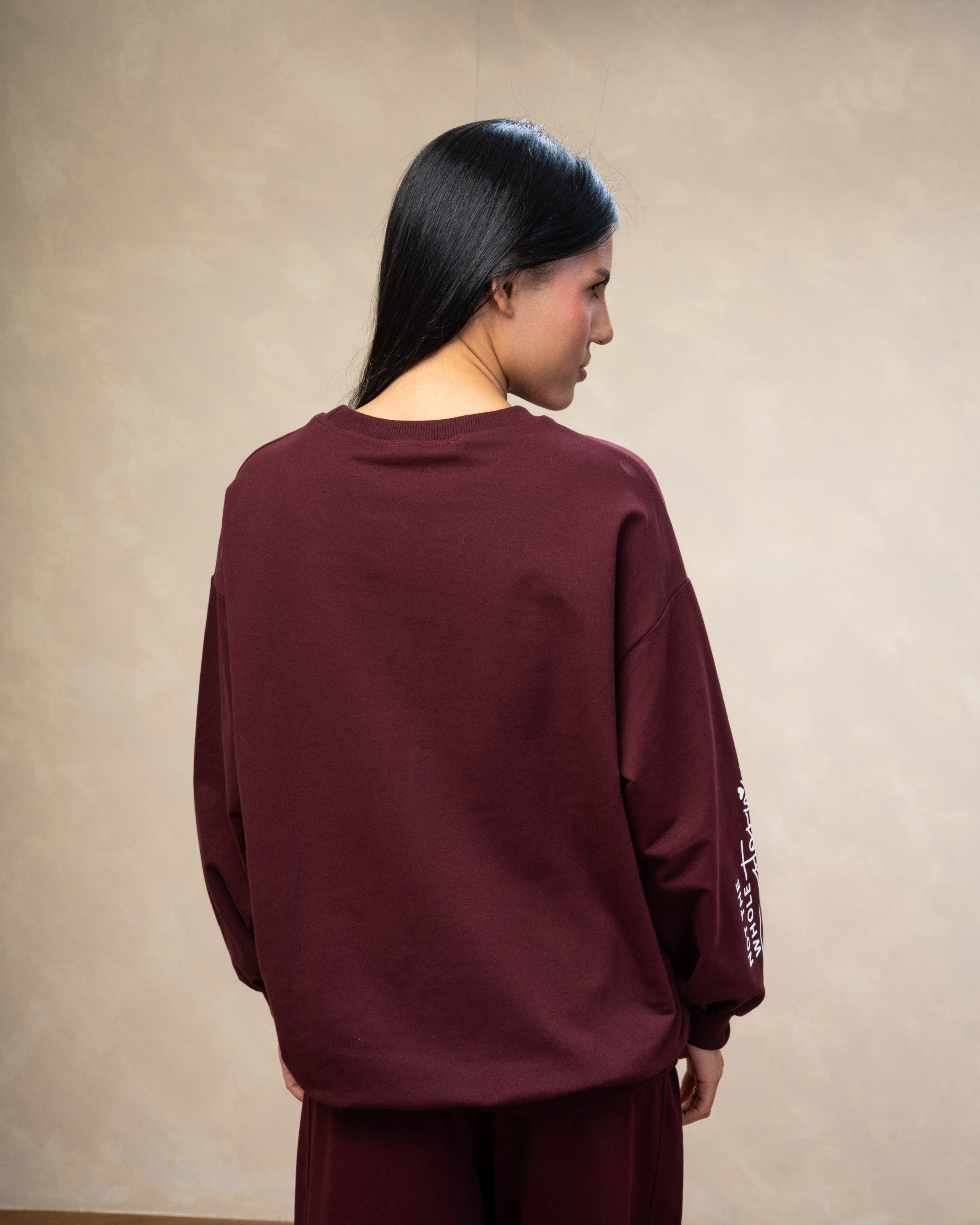 Text Print Sweatshirt  - With Sleeve Detail