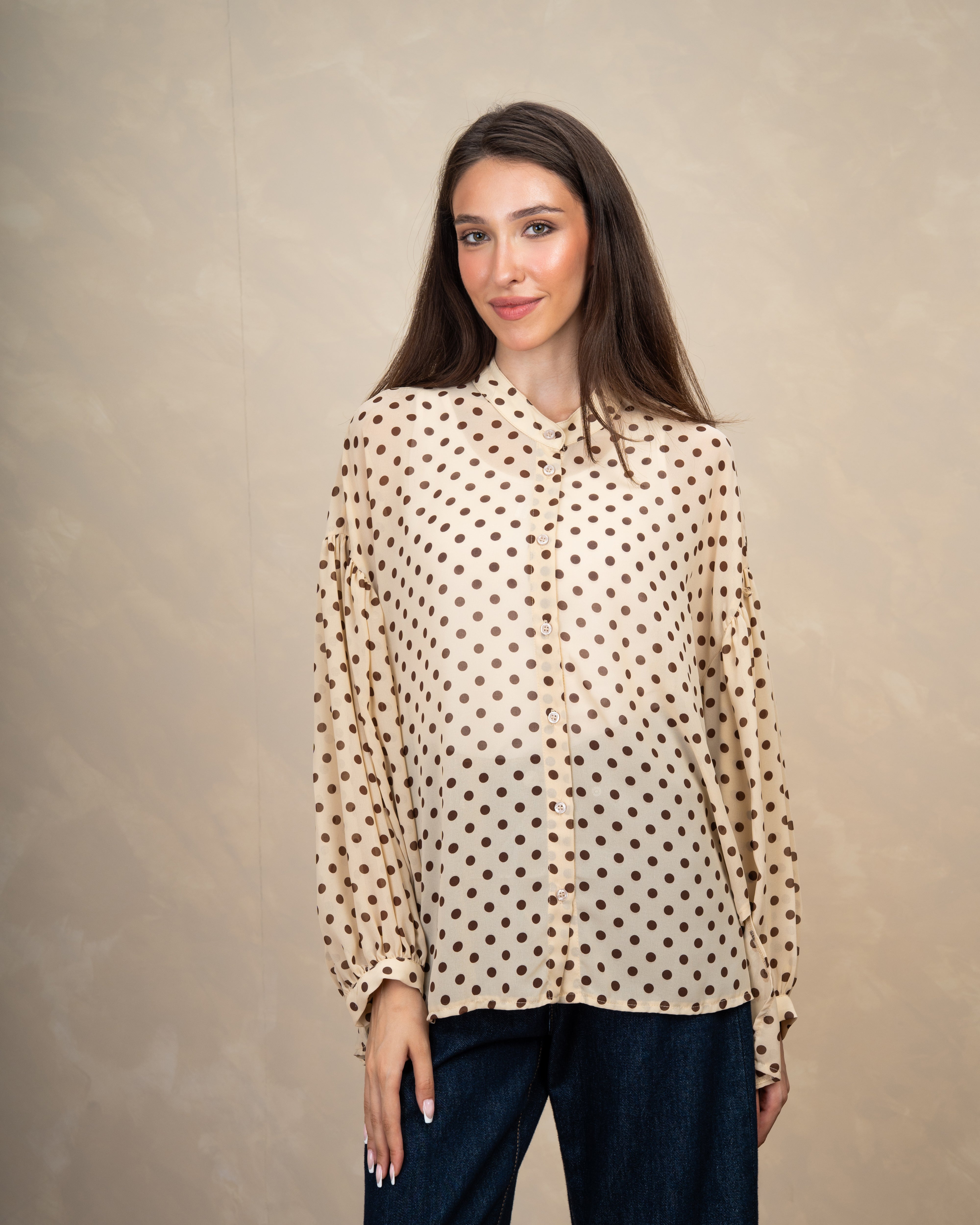 Long Polka Dot Shirt In Different Colors