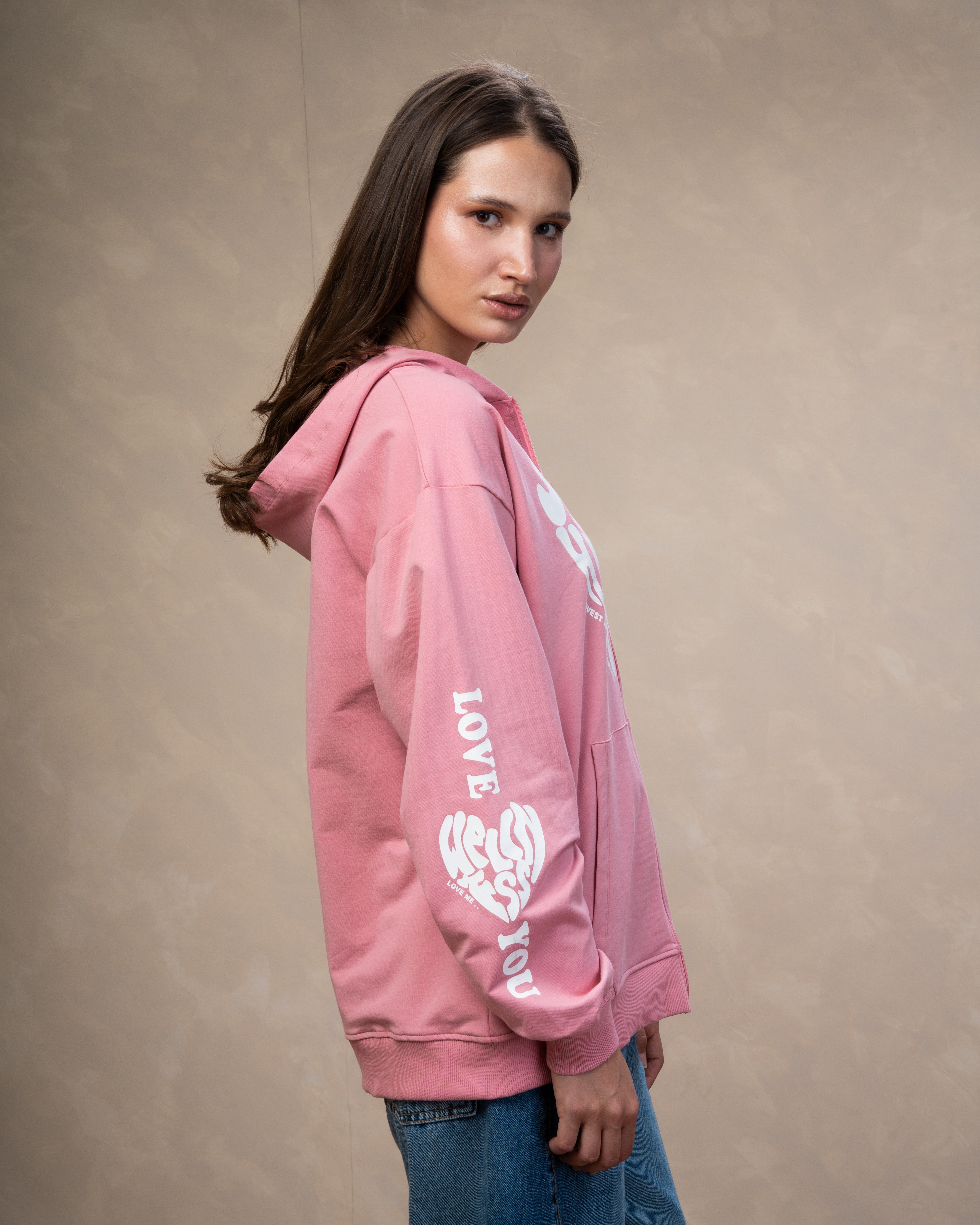 Heart Text Print Sweatshirt